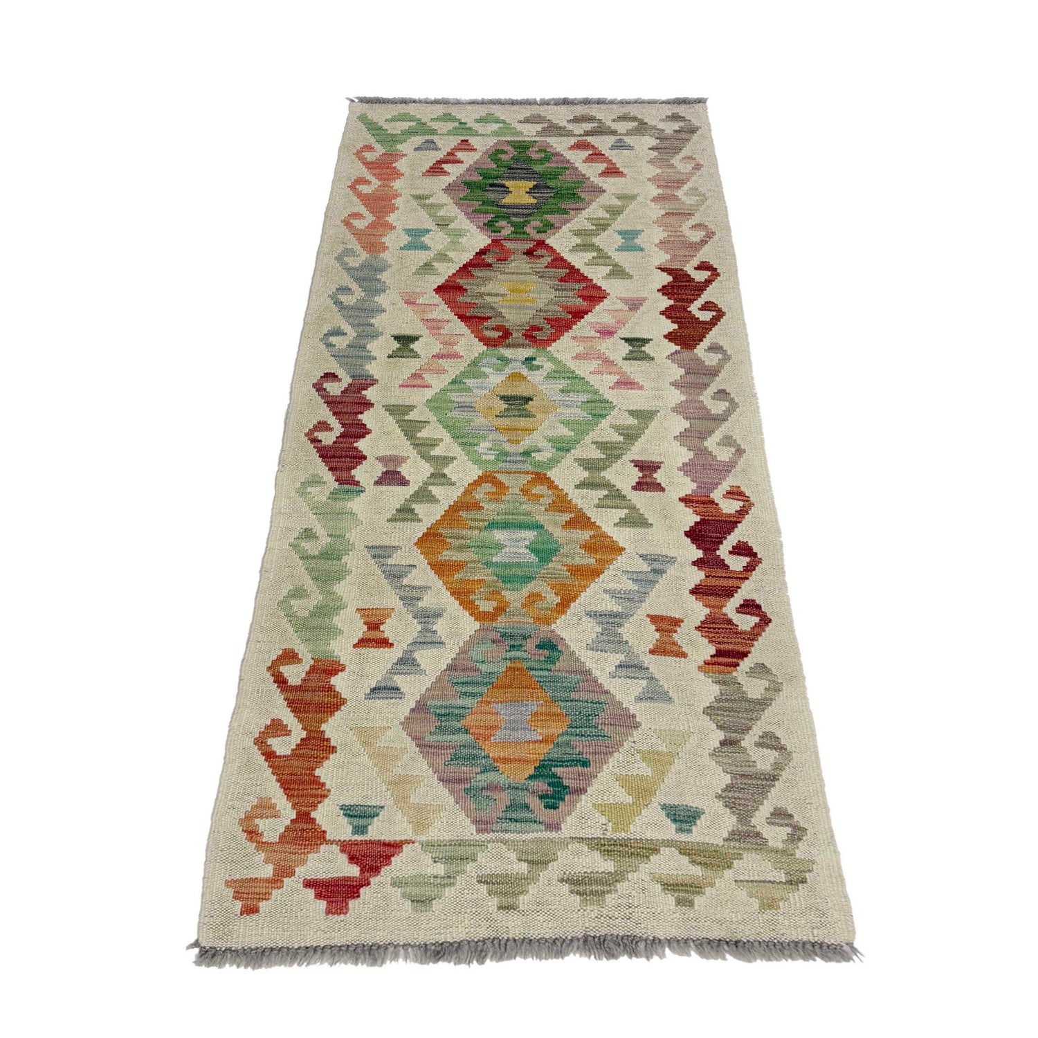 Handmade Vegetable Kilim Runner 2' 0" x 5' 7" ft / 61 x 170 cm - No. R38647