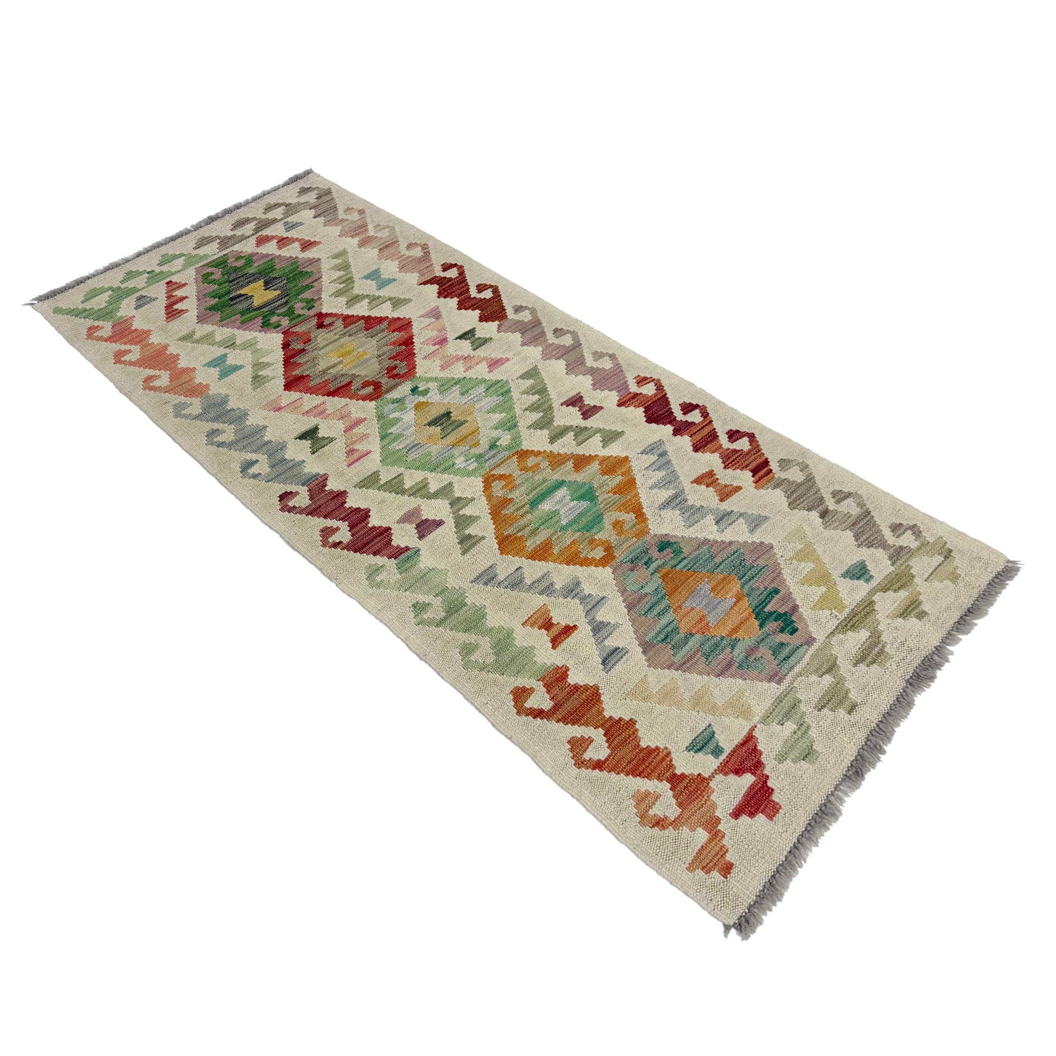 Handmade Vegetable Kilim Runner 2' 0" x 5' 7" ft / 61 x 170 cm - No. R38647