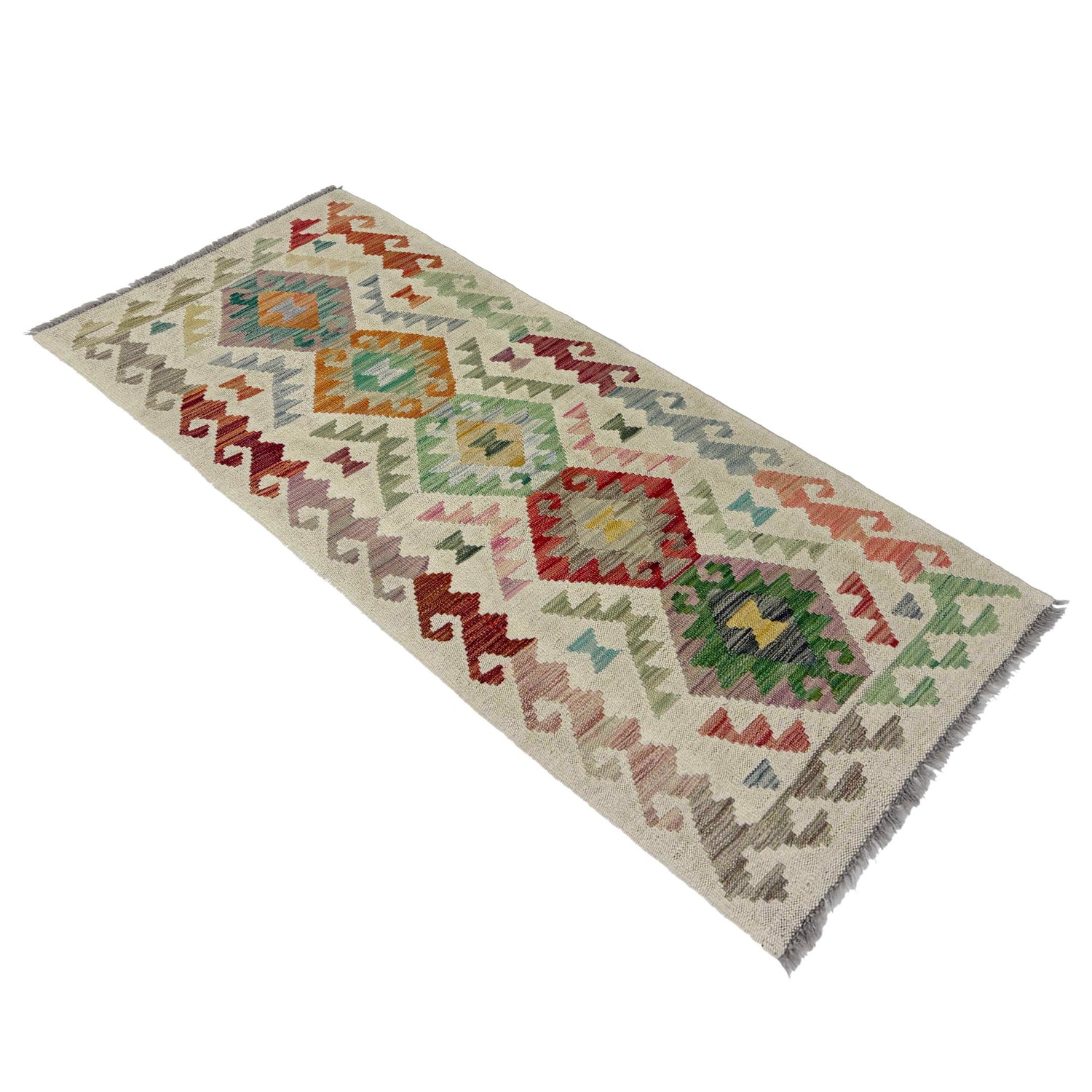 Handmade Vegetable Kilim Runner 2' 0" x 5' 7" ft / 61 x 170 cm - No. R38647