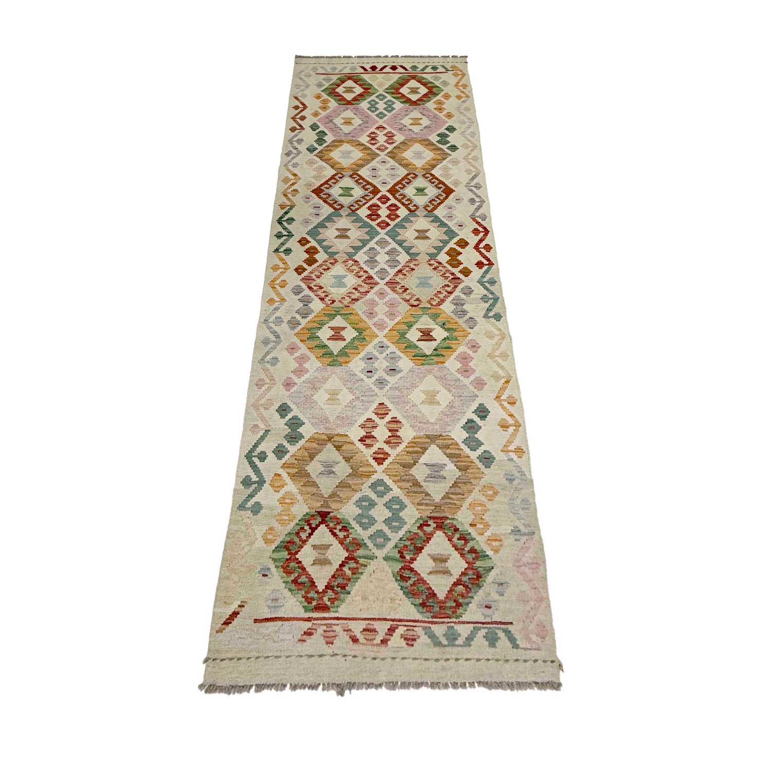 Hand Made Afghan Kilim Runner 2' 9" x 9' 7" ft / 85 x 293 cm - No. R38648