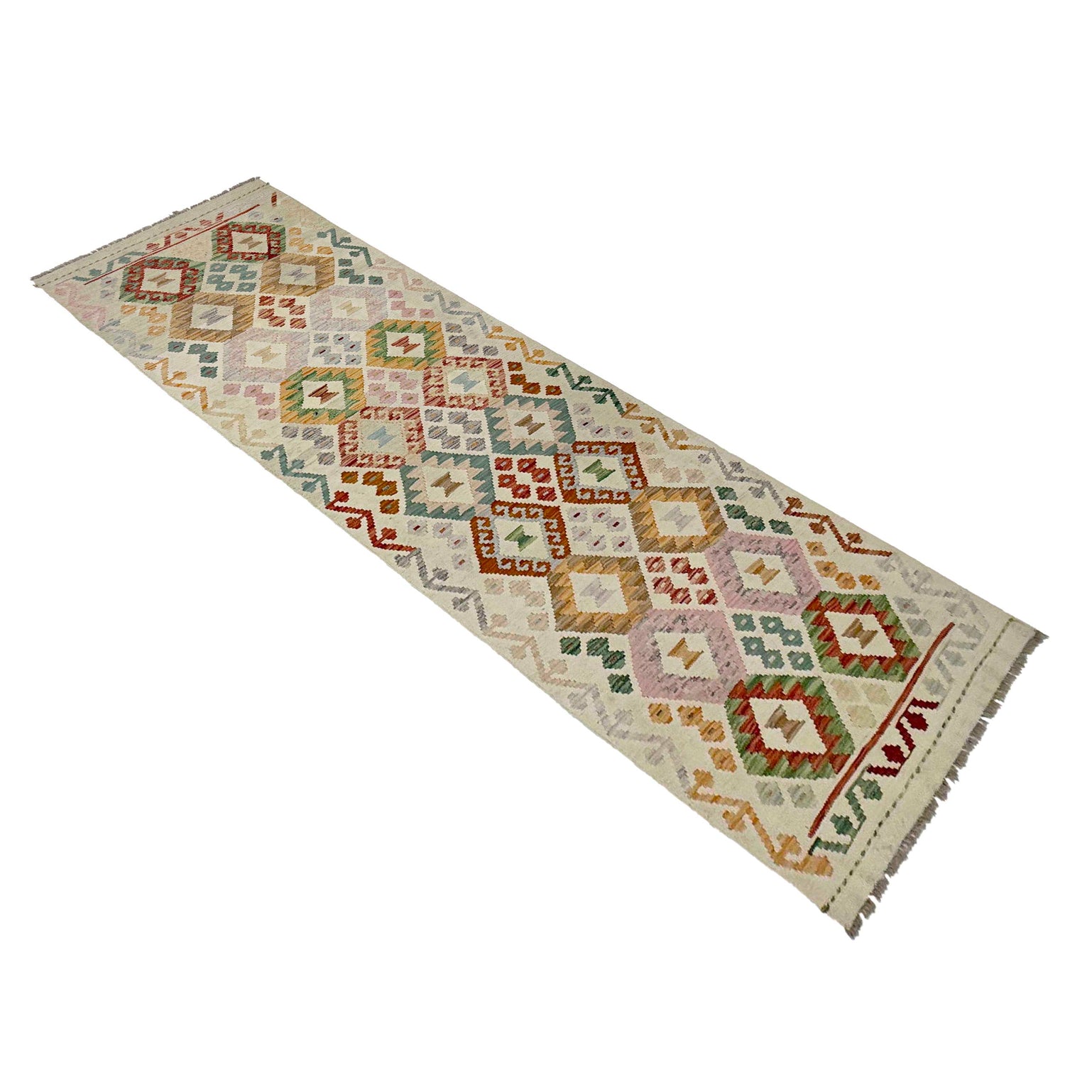 Hand Made Afghan Kilim Runner 2' 9" x 9' 7" ft / 85 x 293 cm - No. R38648
