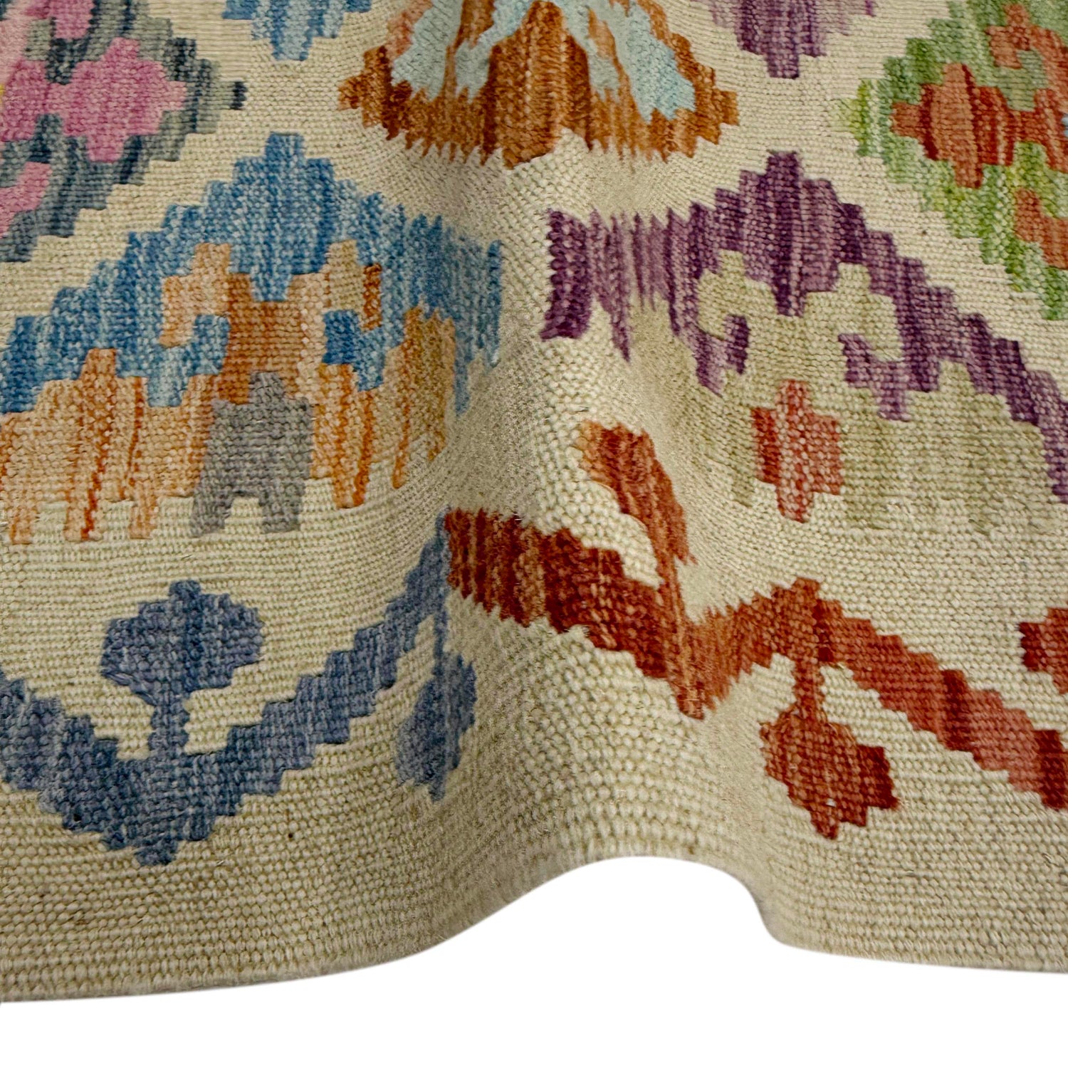 Hand Knotted Afghan Style Kilim Runner 1' 10" x 5' 9" ft / 57 x 176 cm - No. R38652