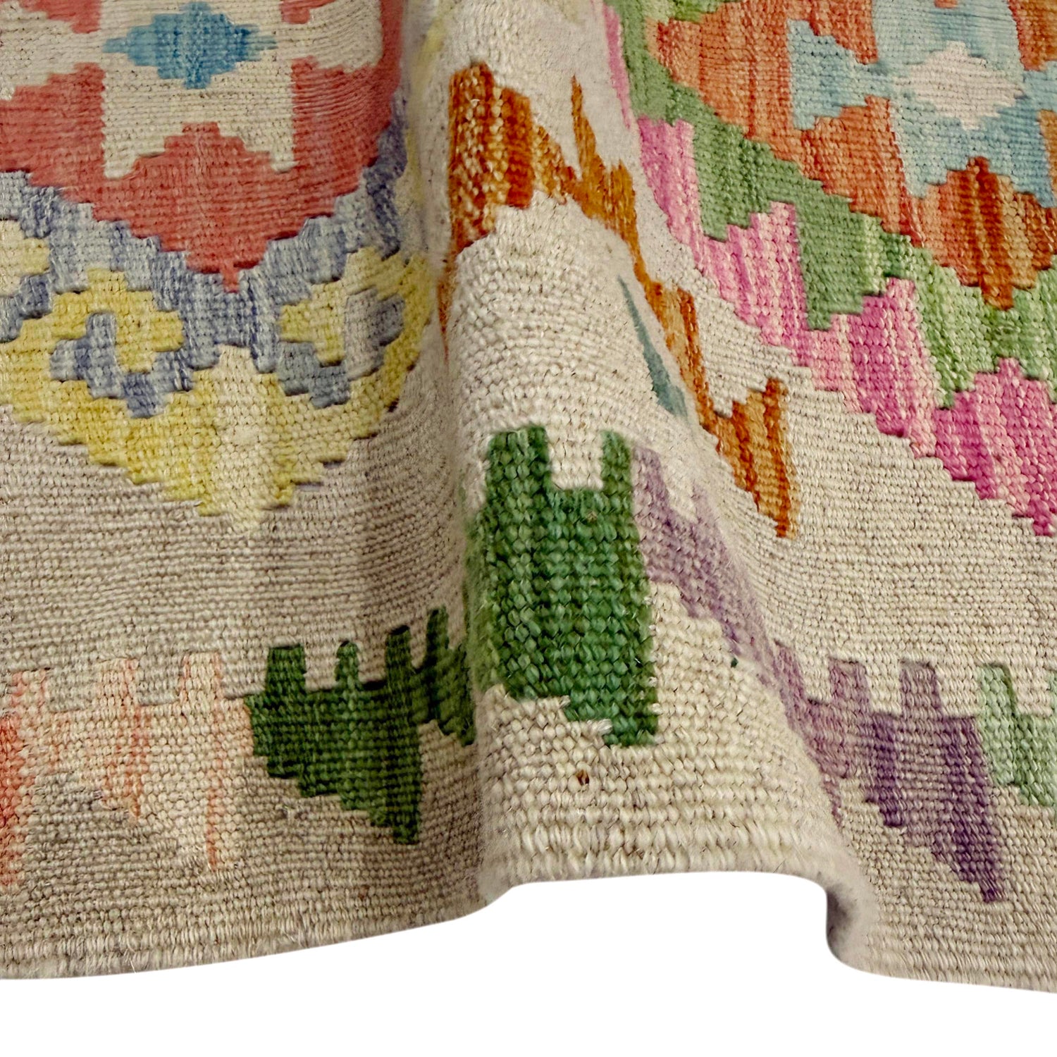 Hand Woven Wool Kelim Runner 1' 10" x 5' 8" ft / 56 x 173 cm - No. R38653
