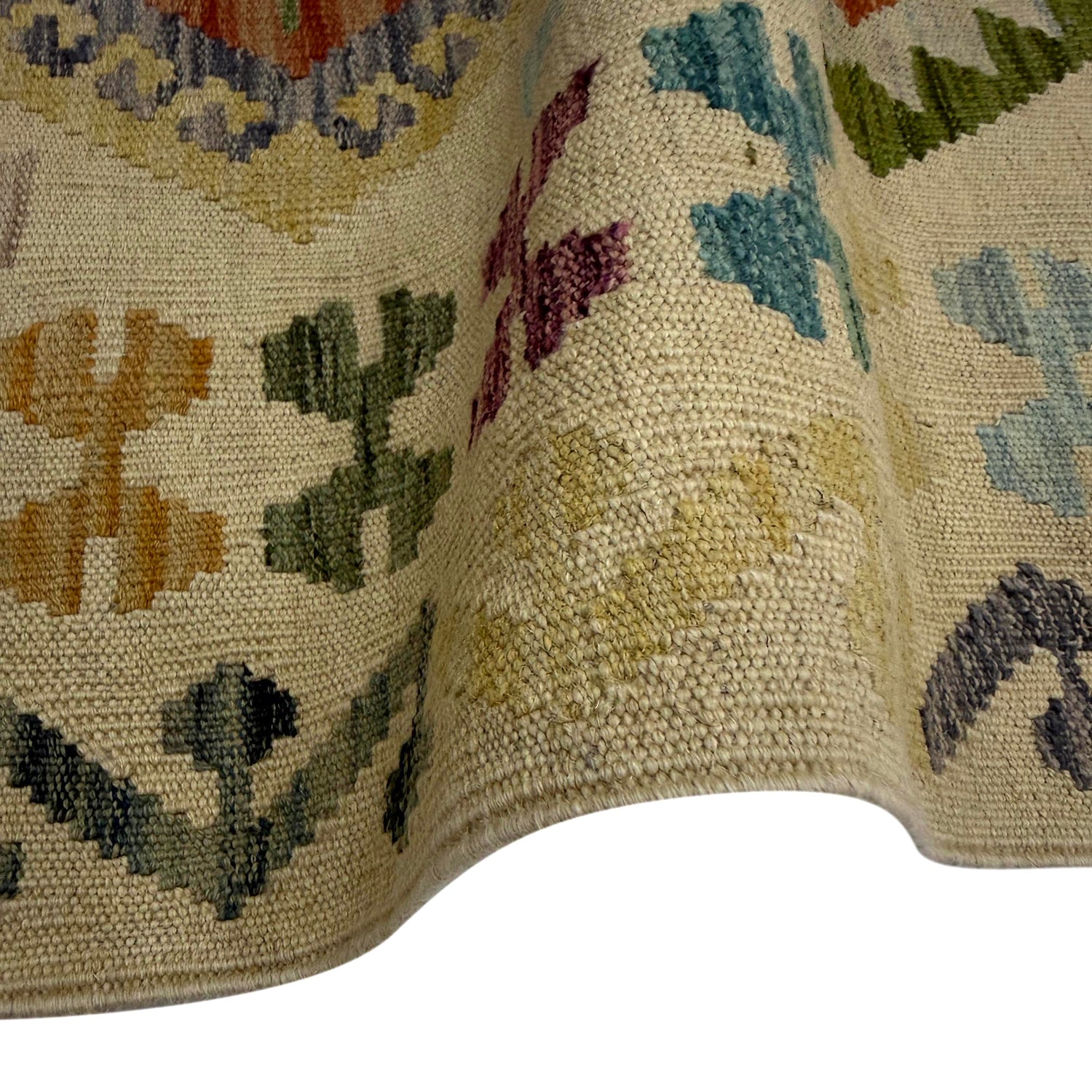 Multi Color ful Flat-Weave Wool Kilim Runner 2' 7" x 9' 9" ft / 78 x 297 cm - No. R38655