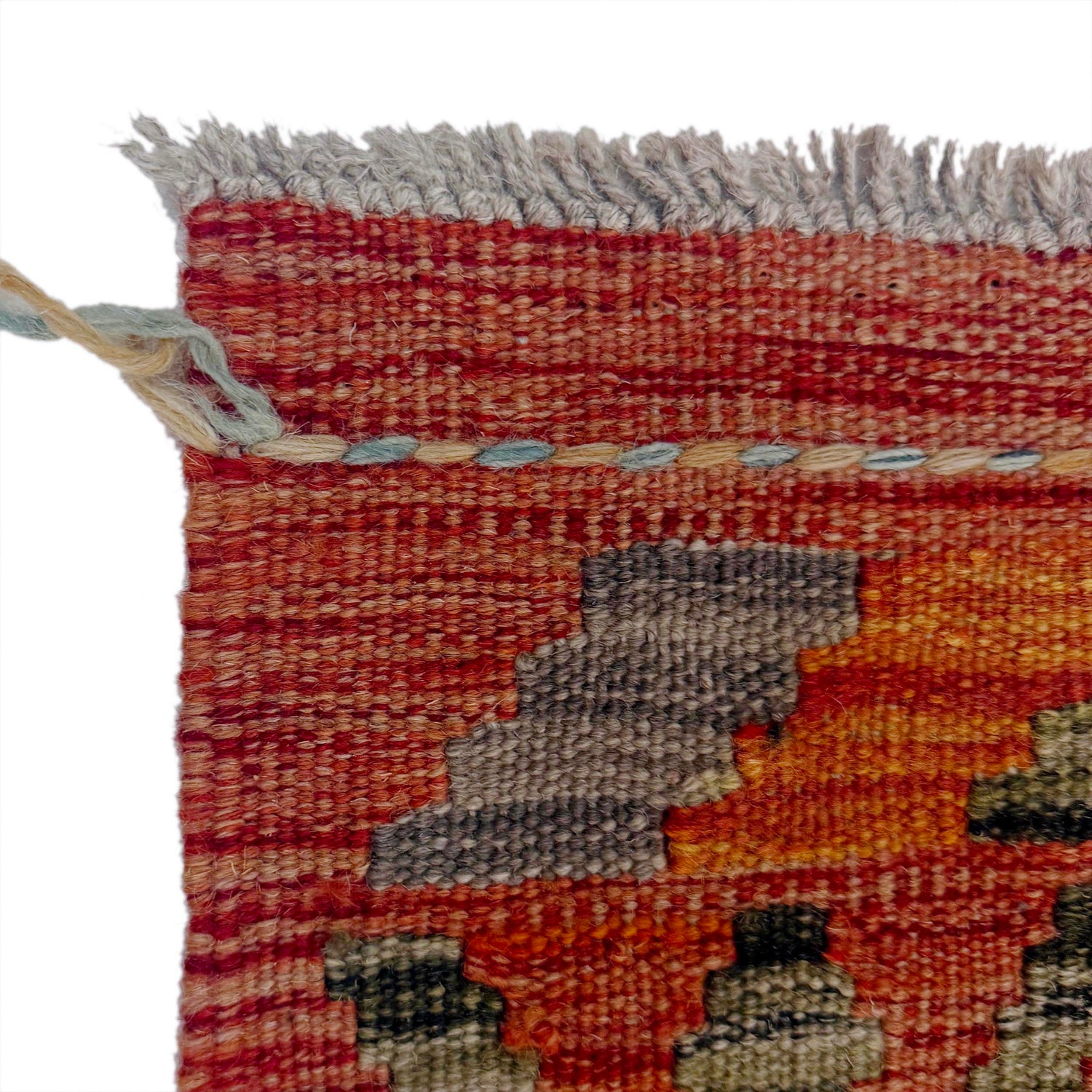 Multi Color ful Flat-Weave Wool Kilim Runner 2' 0" x 5' 10" ft / 61 x 179 cm - No. R38657
