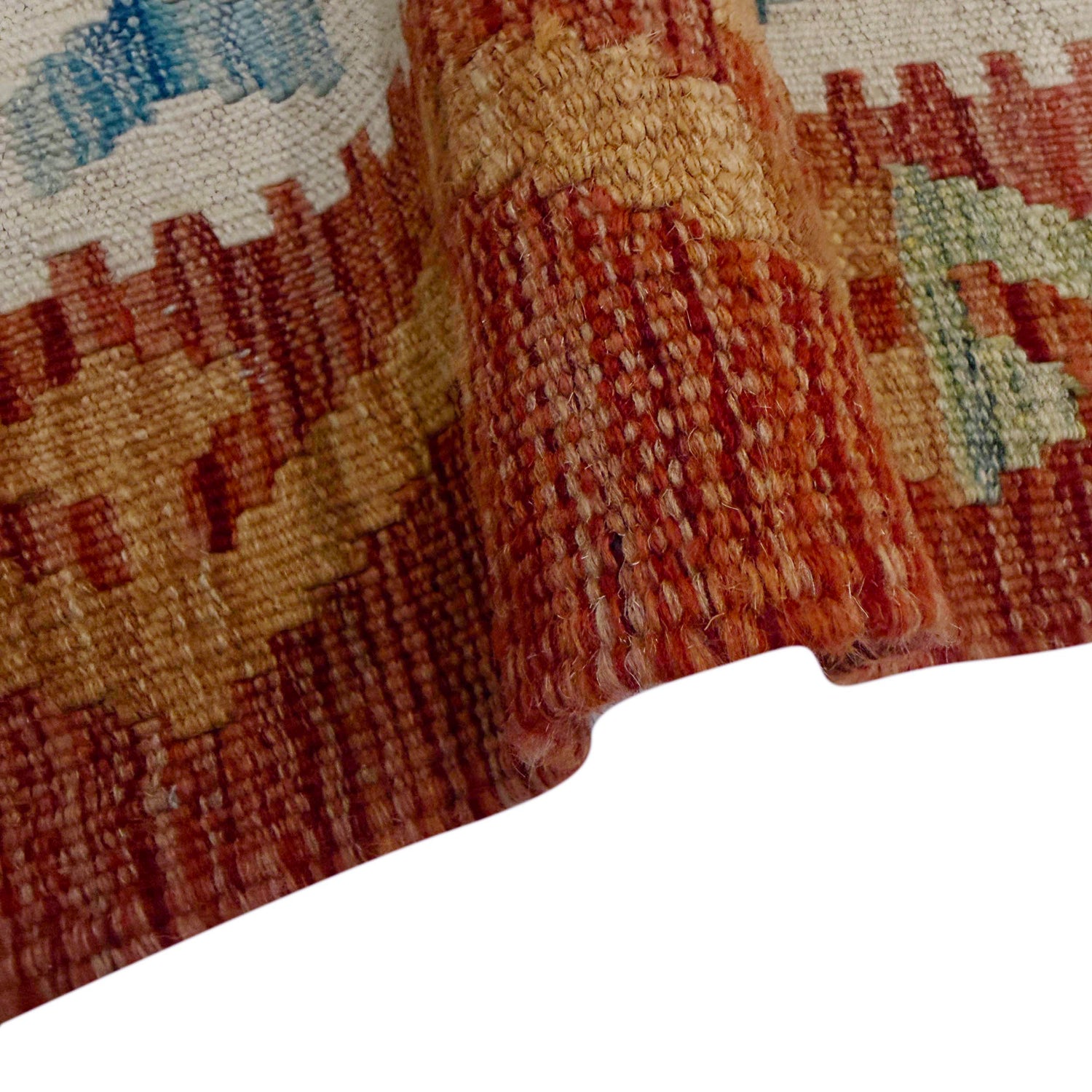 Multi Color ful Flat-Weave Wool Kilim Runner 2' 0" x 5' 10" ft / 61 x 179 cm - No. R38657
