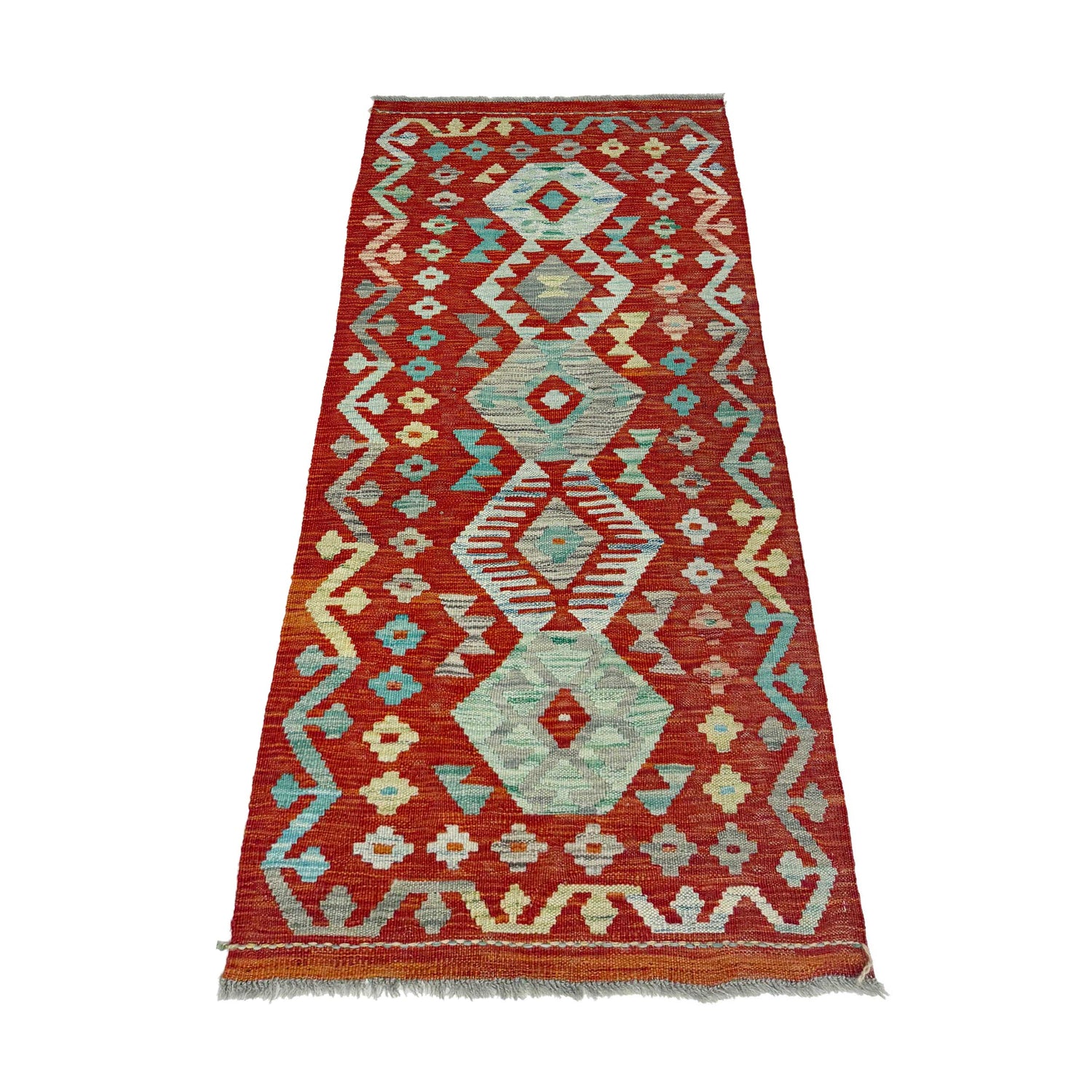 Handmade Vegetable Kelim Runner 2' 1" x 5' 2"  ft / 64 x 158 cm - No. R38660