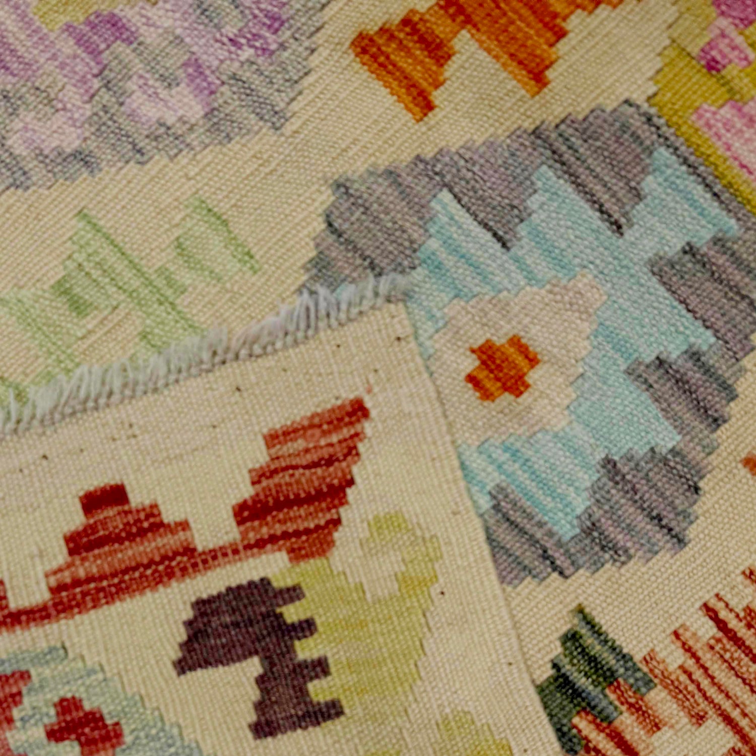 Handmade Turkish Design Wool Kilim Runner 2' 5" x 7' 1" ft / 73 x 217 cm - No. R38664