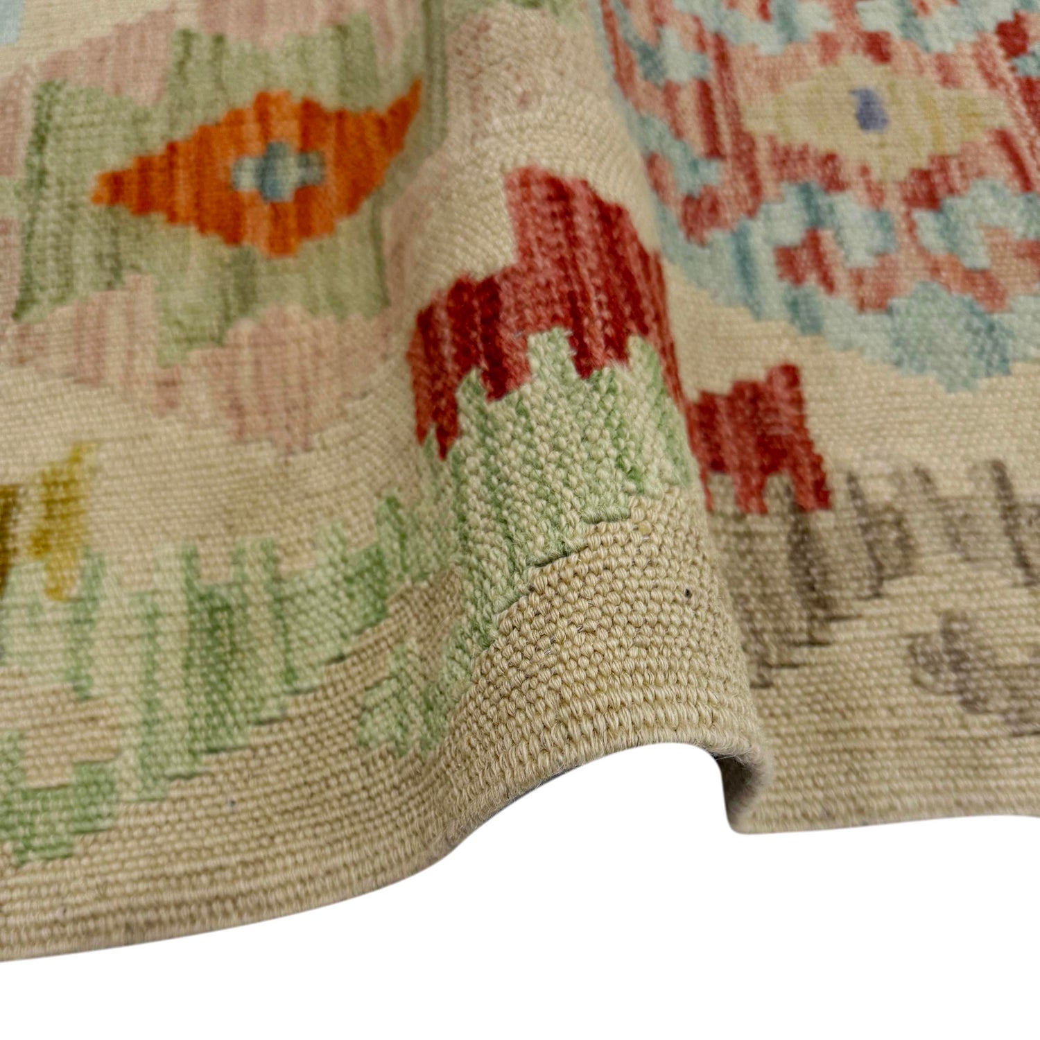 Handmade Turkish Design Wool Kilim Runner 2' 5" x 7' 1" ft / 73 x 217 cm - No. R38664