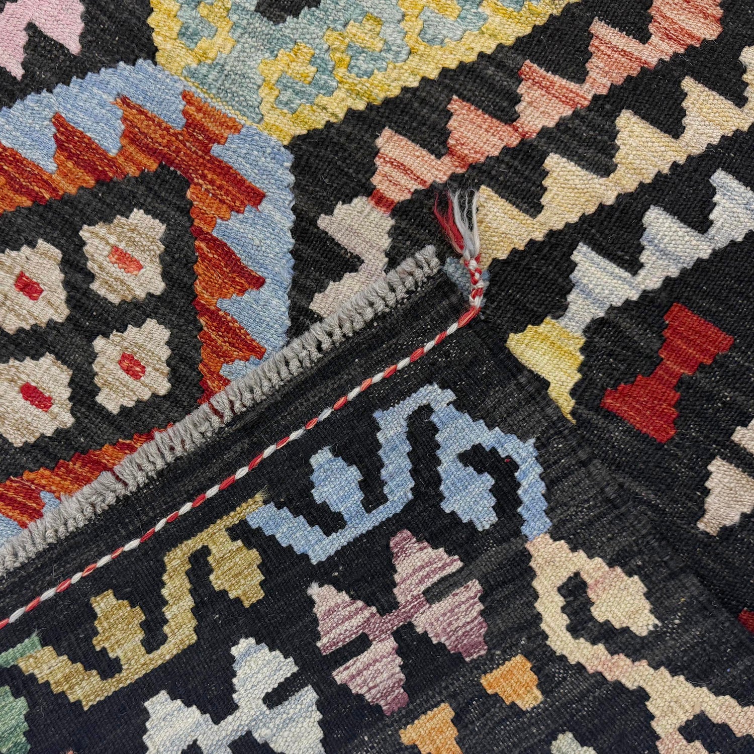 Hand Made Afghan Kilim 6' 8" x 10' 1" ft / 202 x 307 cm - No. R38667