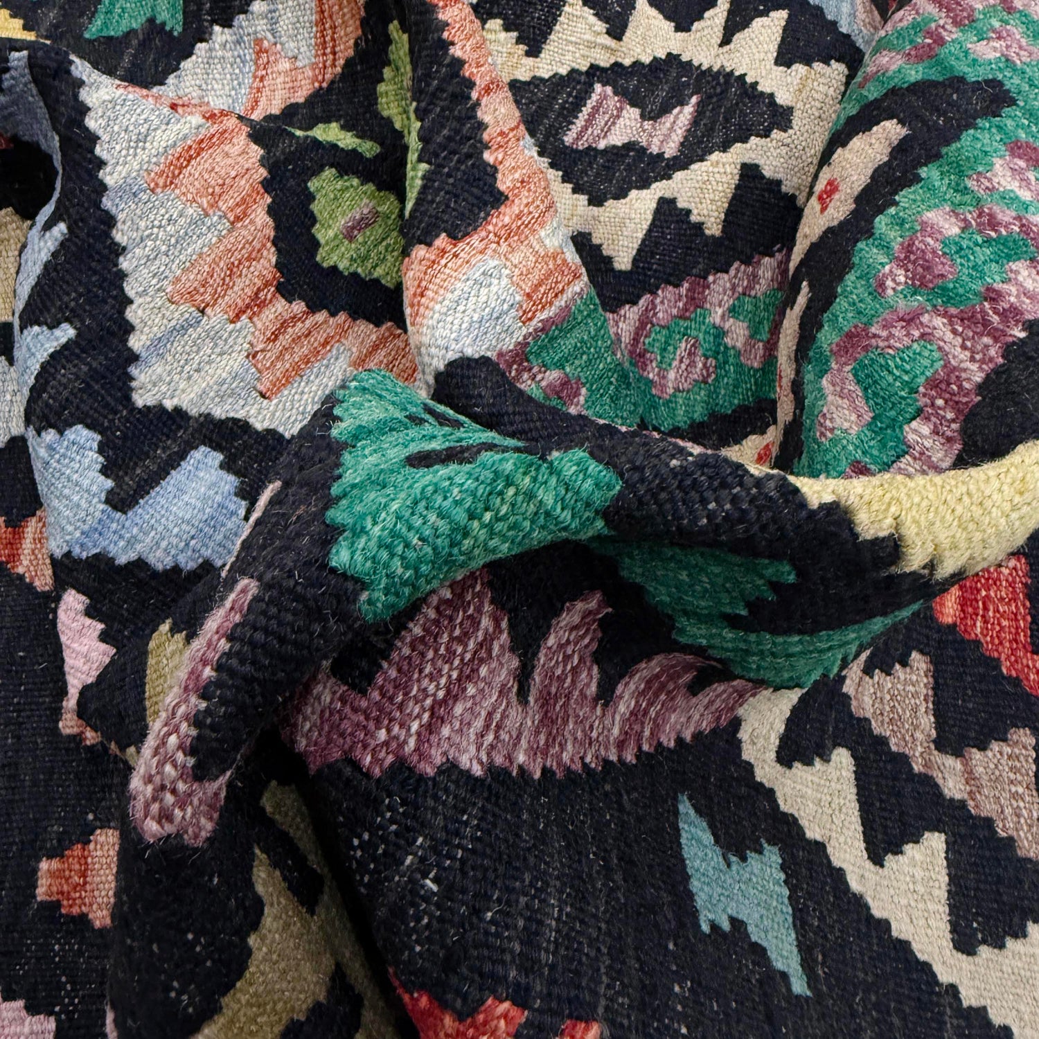 Hand Made Afghan Kilim 6' 8" x 10' 1" ft / 202 x 307 cm - No. R38667