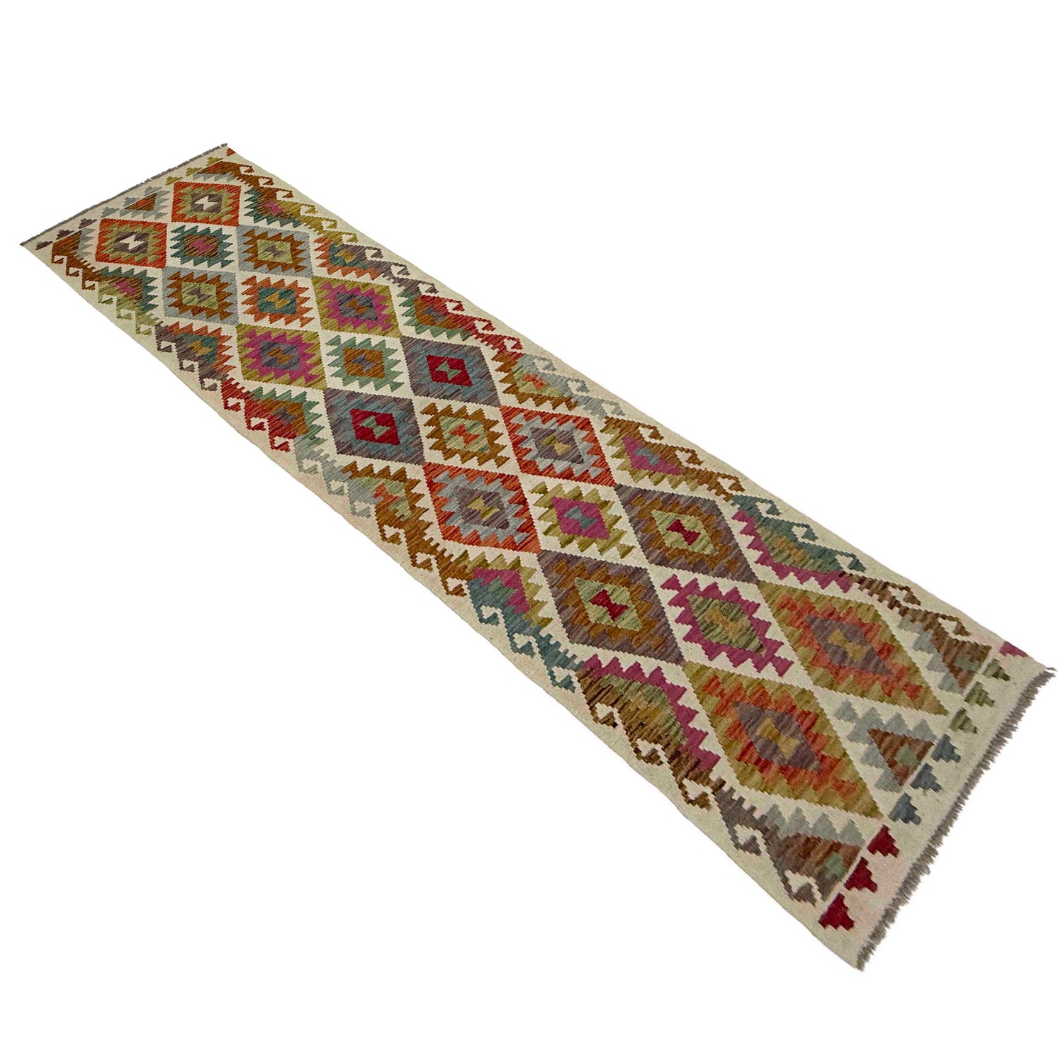 Handmade Vegetable Kelim Runner 2' 6" x 9' 10" ft / 75 x 300 cm - No. R38668
