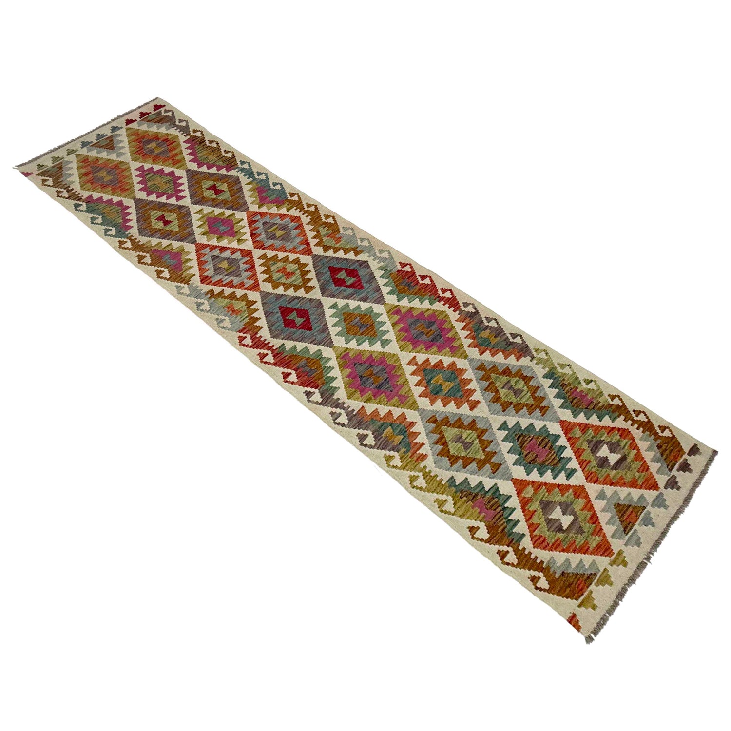 Handmade Vegetable Kelim Runner 2' 6" x 9' 10" ft / 75 x 300 cm - No. R38668