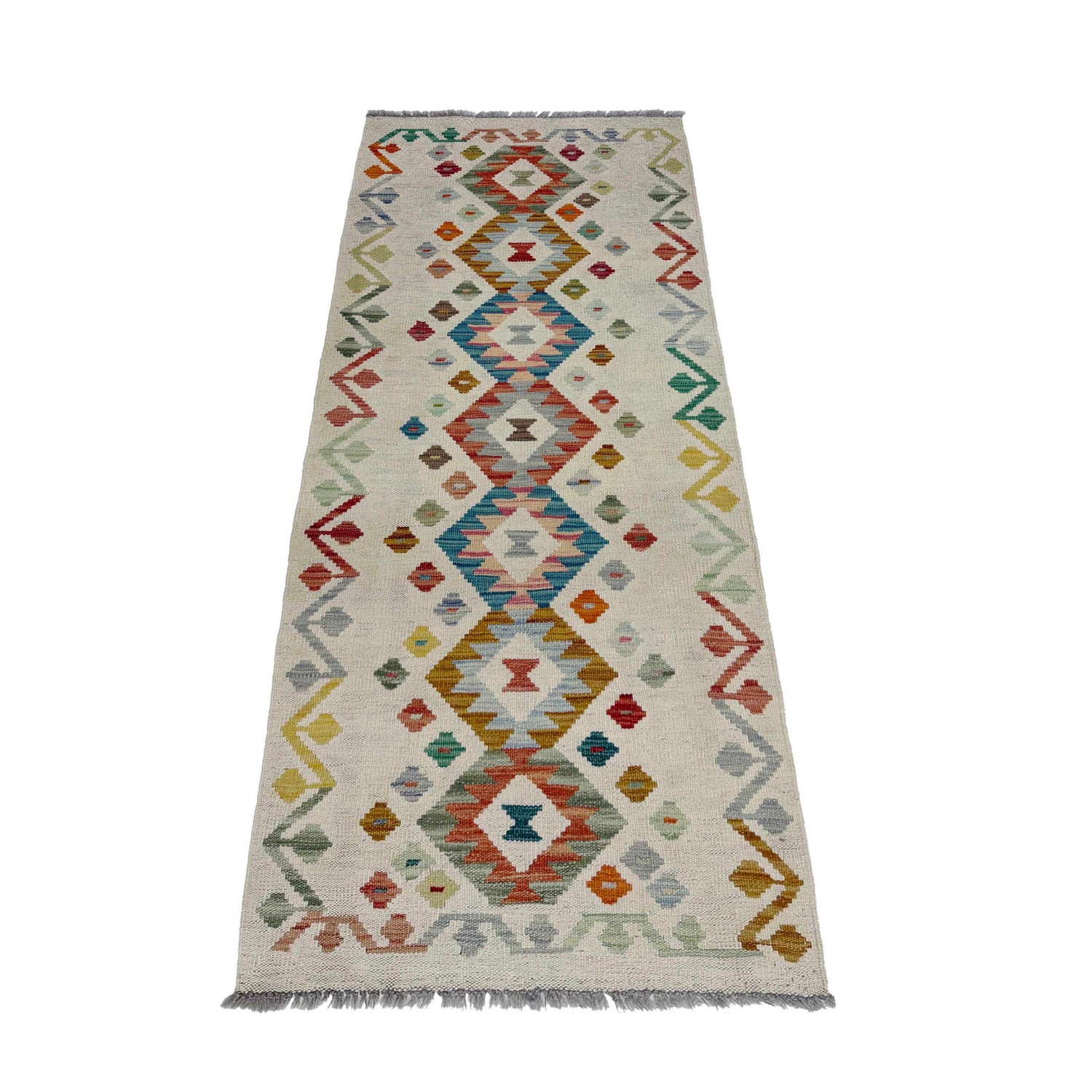 Hand Knotted Flatweave Kilim Runner 2' 2" x 5' 11" ft / 66 x 180 cm - No. R38669