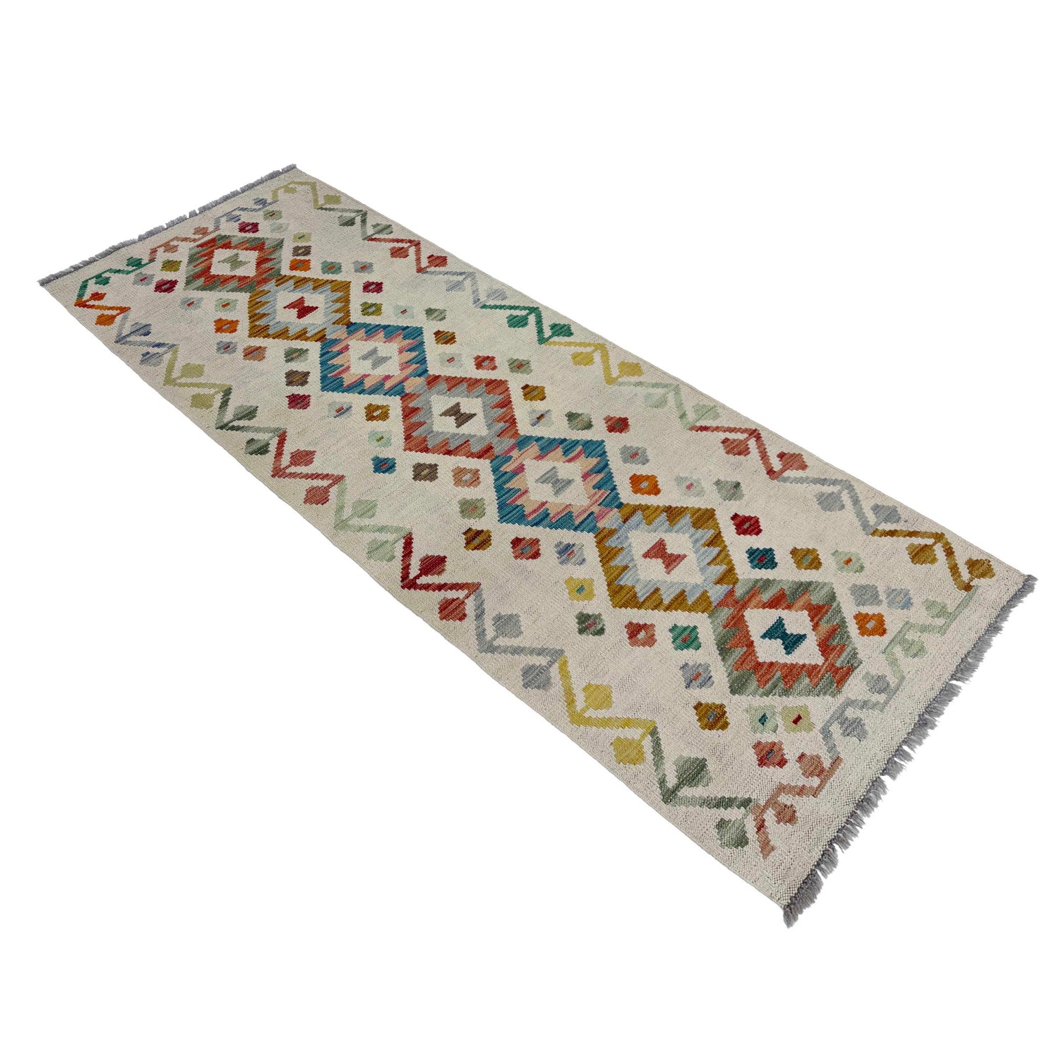 Hand Knotted Flatweave Kilim Runner 2' 2" x 5' 11" ft / 66 x 180 cm - No. R38669