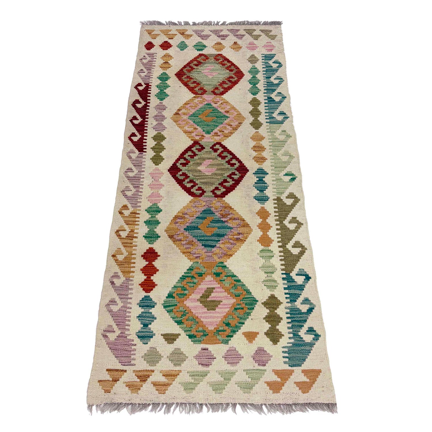 Handmade Vegetable Kelim Runner 2' 2" x 6' 4" ft / 65 x 193 cm - No. R38672