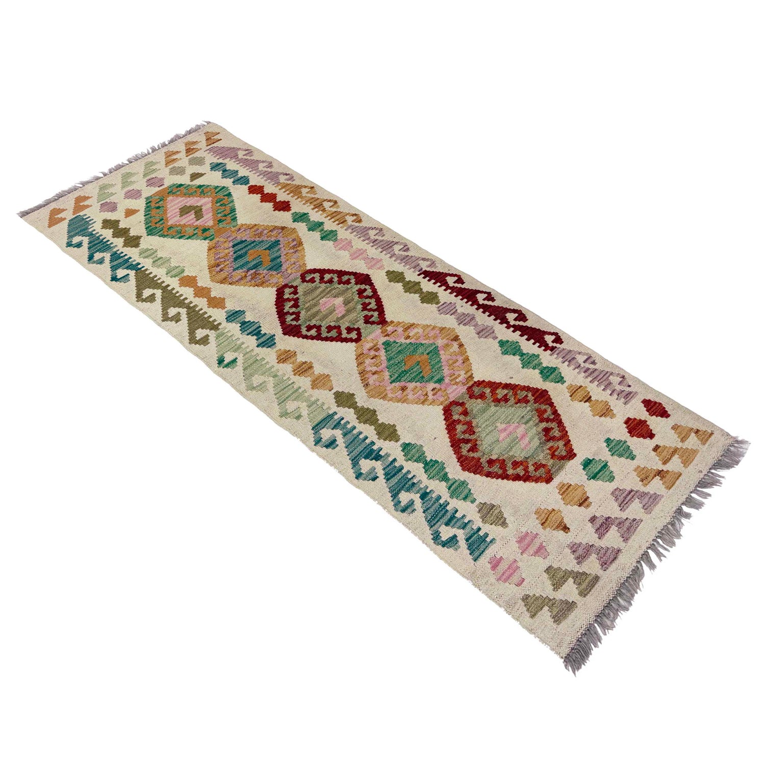 Handmade Vegetable Kelim Runner 2' 2" x 6' 4" ft / 65 x 193 cm - No. R38672