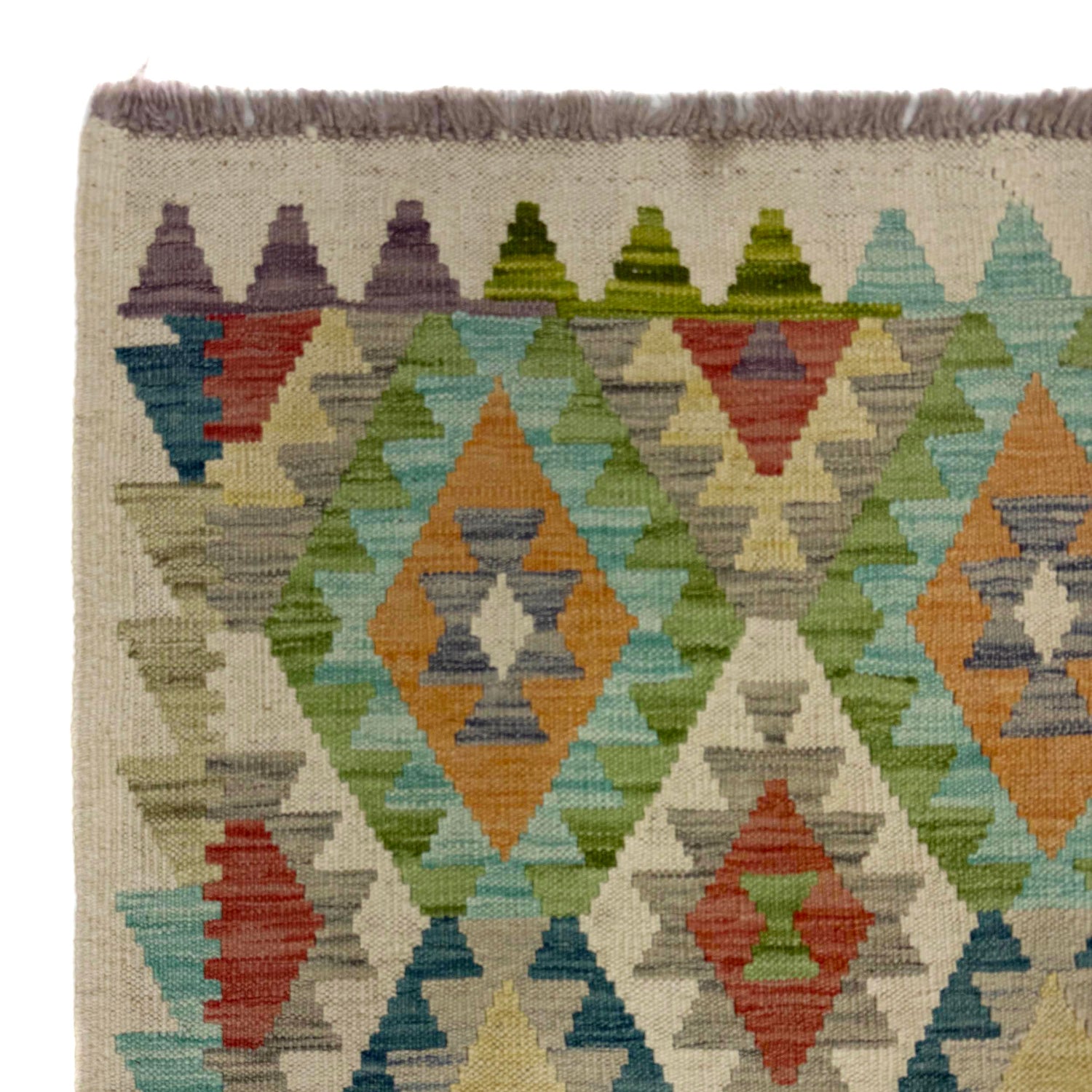 Hand Woven Wool Kelim Runner 2' 7" x 9' 11" ft / 78 x 301 cm - No. R38675