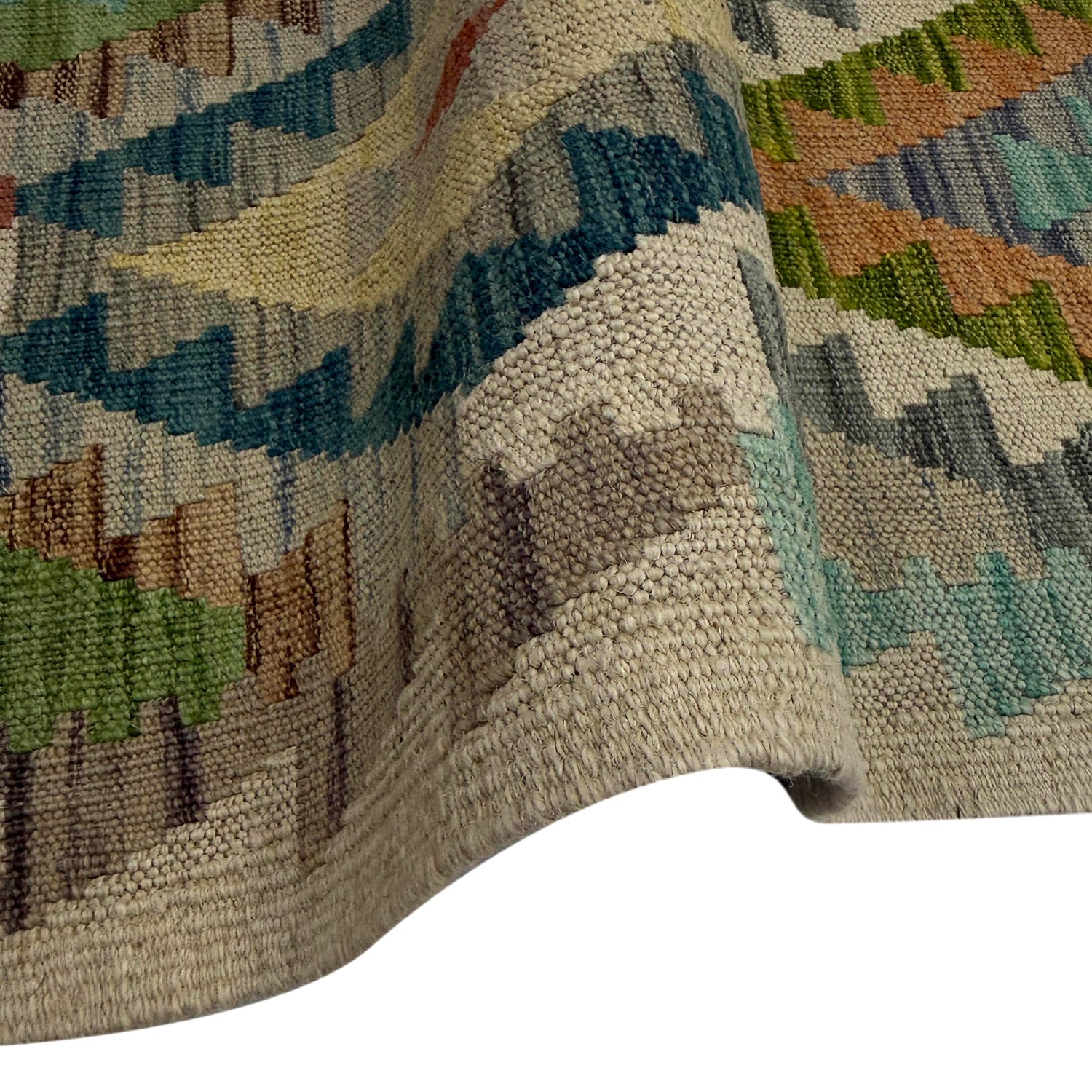 Hand Woven Wool Kelim Runner 2' 7" x 9' 11" ft / 78 x 301 cm - No. R38675