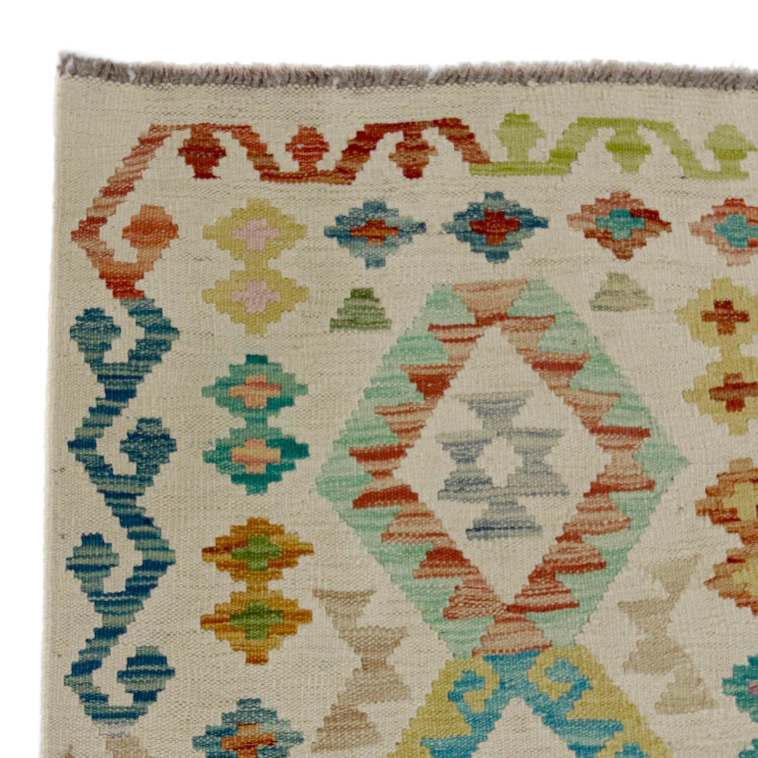 Handmade Turkish Design Wool Kilim Runner 2' 6" x 9' 3" ft / 75 x 281 cm - No. R38676