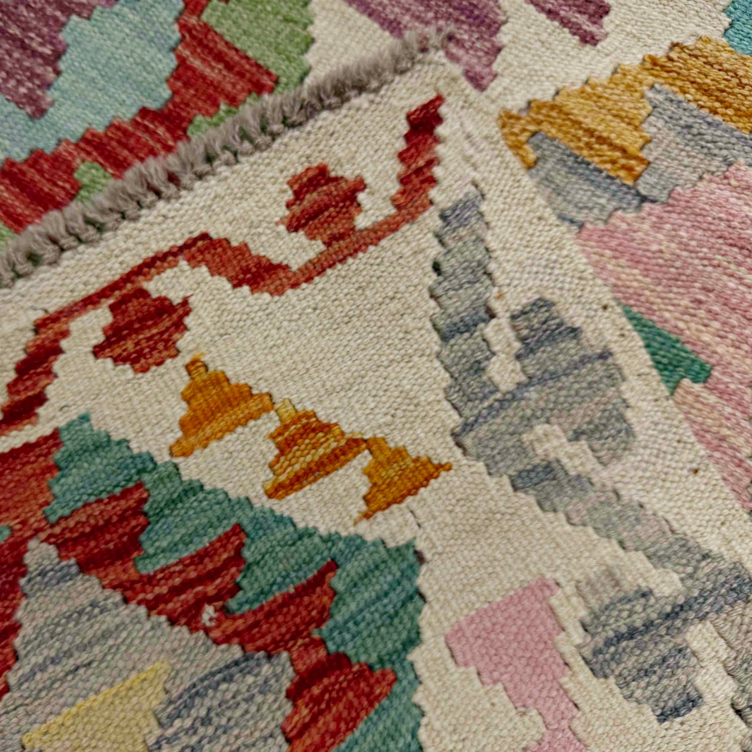 Hand Knotted Afghan Style Kilim Runner 2' 10" x 10' 6" ft / 87 x 320 cm - No. R38677