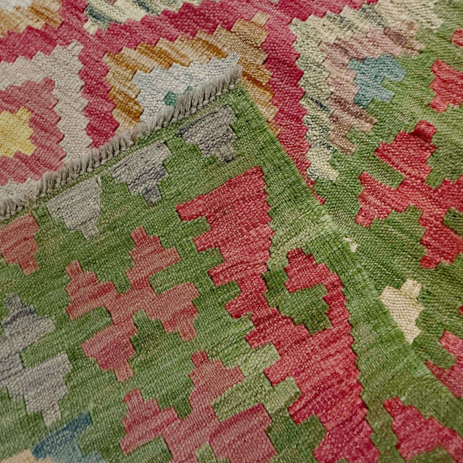 Hand Knotted Flatweave Kilim 6' 7" x 9' 9" ft / 201 x 296 cm - No. R38685