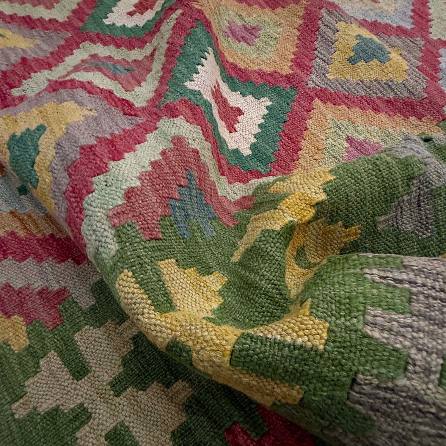 Hand Knotted Flatweave Kilim 6' 7" x 9' 9" ft / 201 x 296 cm - No. R38685
