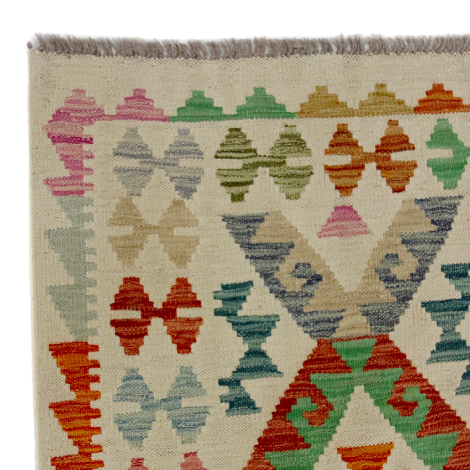 Hand Knotted Flatweave Kilim Runner 2' 7" x 9' 9" ft / 79 x 297 cm - No. R38686