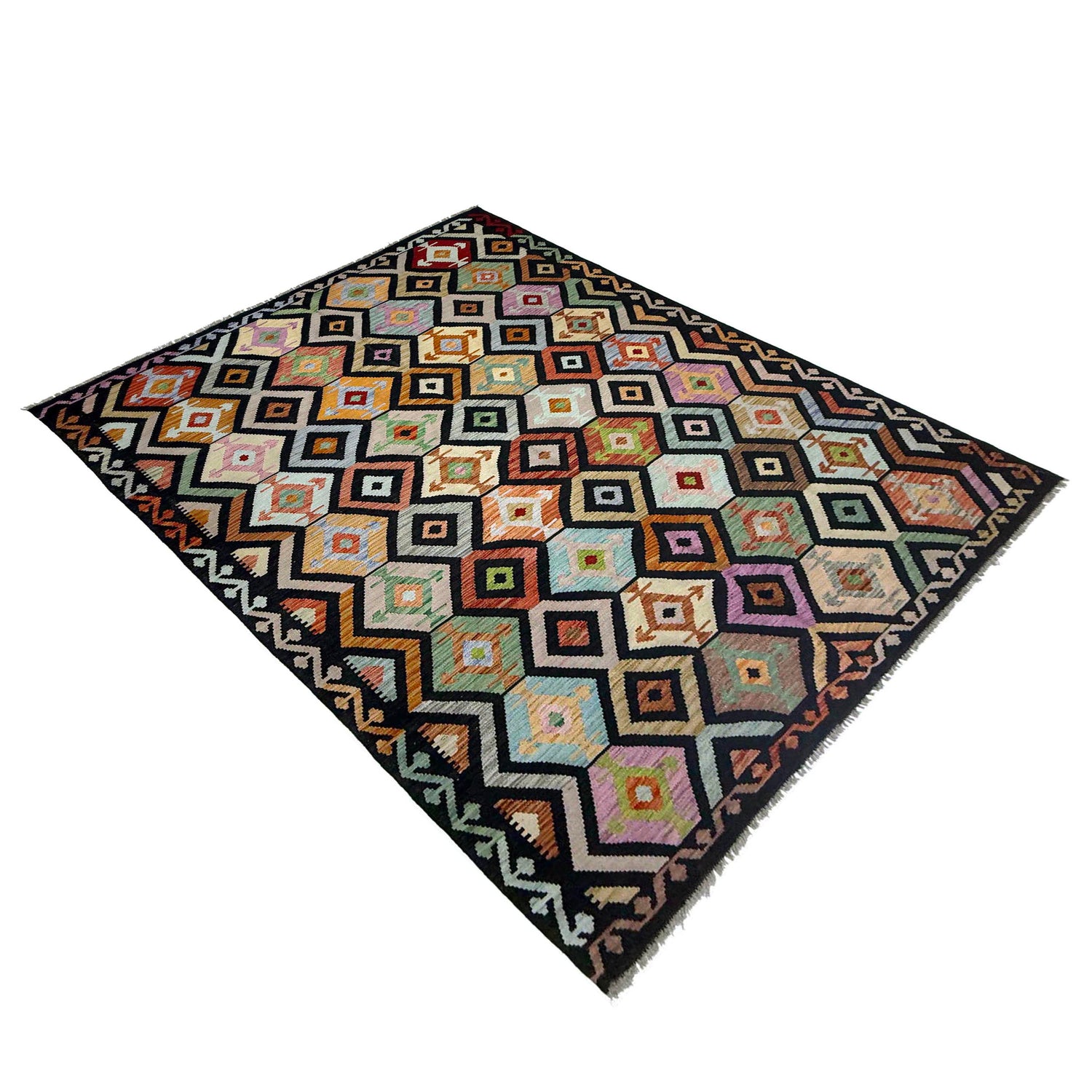 Handmade Vegetable Kilim 6' 7" x 9' 9" ft / 201 x 297 cm - No. R38688
