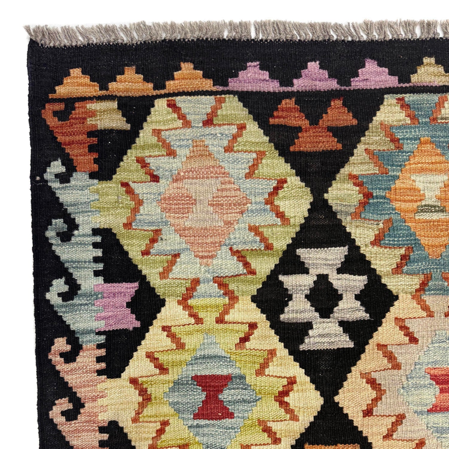 Hand Woven Wool Kelim 6' 8" x 9' 11" ft / 202 x 303 cm - No. R38692