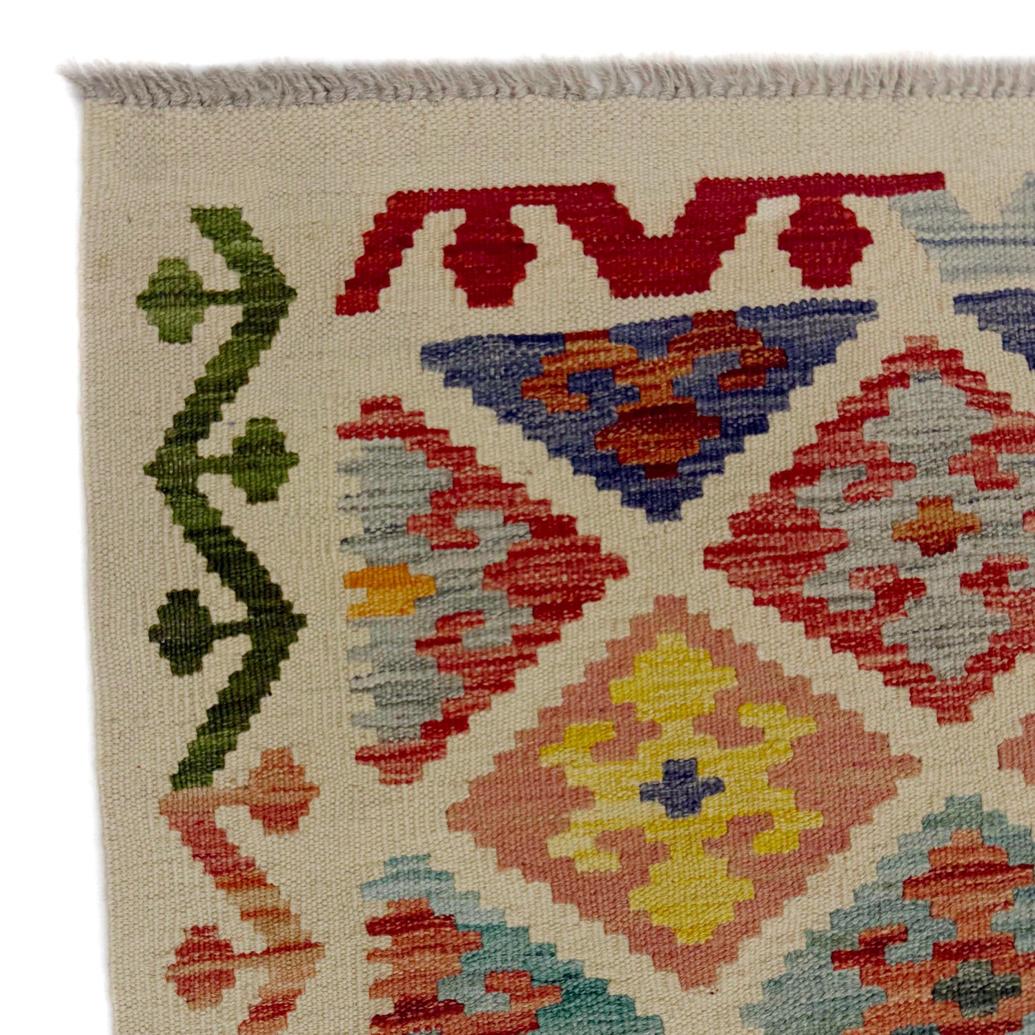 Hand Woven Wool Kelim Runner 2' 8" x 9' 5" ft / 82 x 287 cm - No. R38695