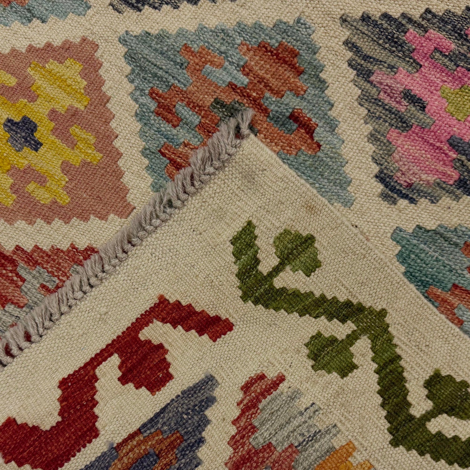 Hand Woven Wool Kelim Runner 2' 8" x 9' 5" ft / 82 x 287 cm - No. R38695