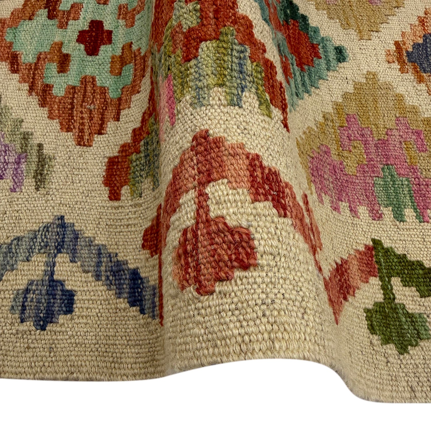 Hand Woven Wool Kelim Runner 2' 8" x 9' 5" ft / 82 x 287 cm - No. R38695