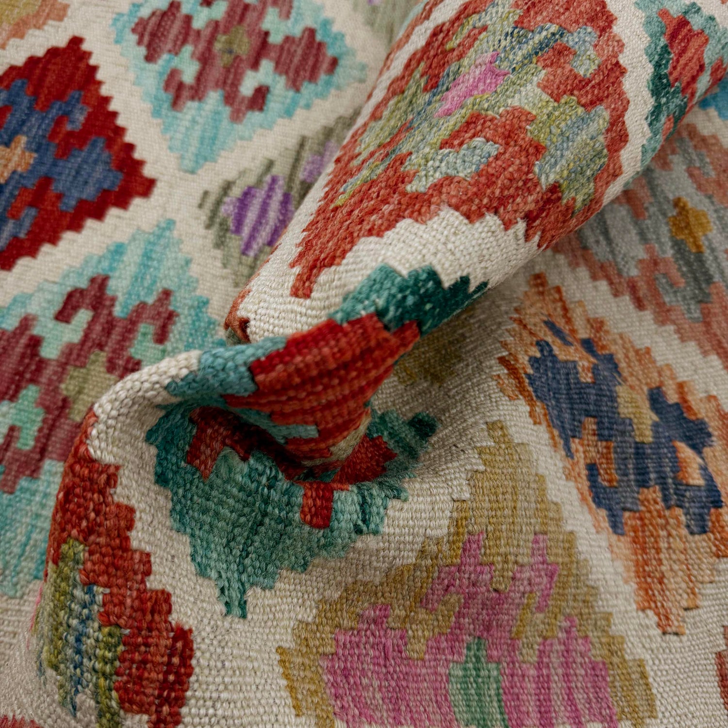Hand Woven Wool Kelim Runner 2' 8" x 9' 5" ft / 82 x 287 cm - No. R38695