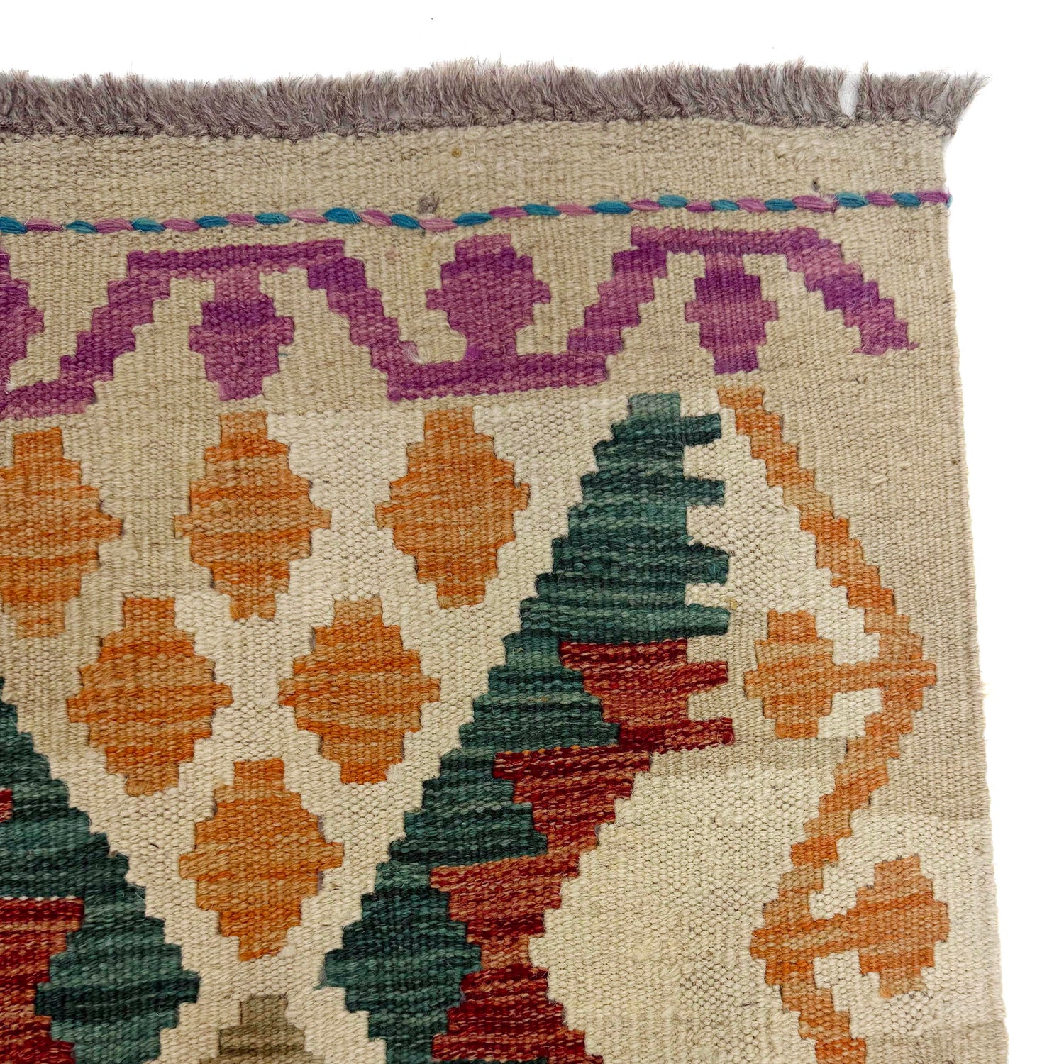 Hand Woven Wool Kelim Runner 2' 10" x 16' 2" ft / 86 x 493 cm - No. R38697