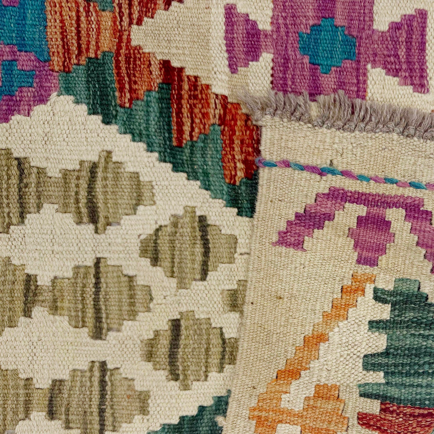 Hand Woven Wool Kelim Runner 2' 10" x 16' 2" ft / 86 x 493 cm - No. R38697