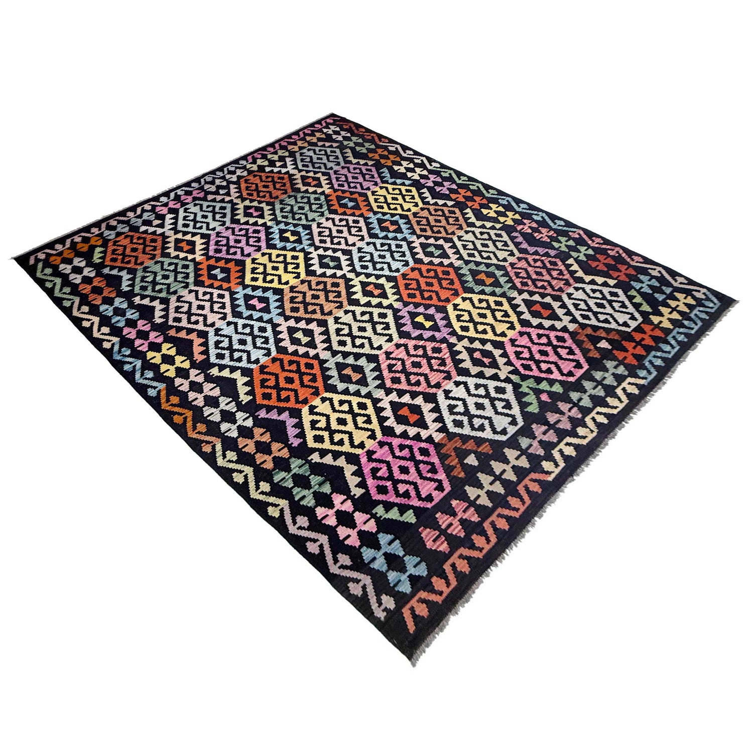 Hand Knotted Flatweave Kilim 6' 9" x 9' 9" ft / 205 x 297 cm - No. R38702
