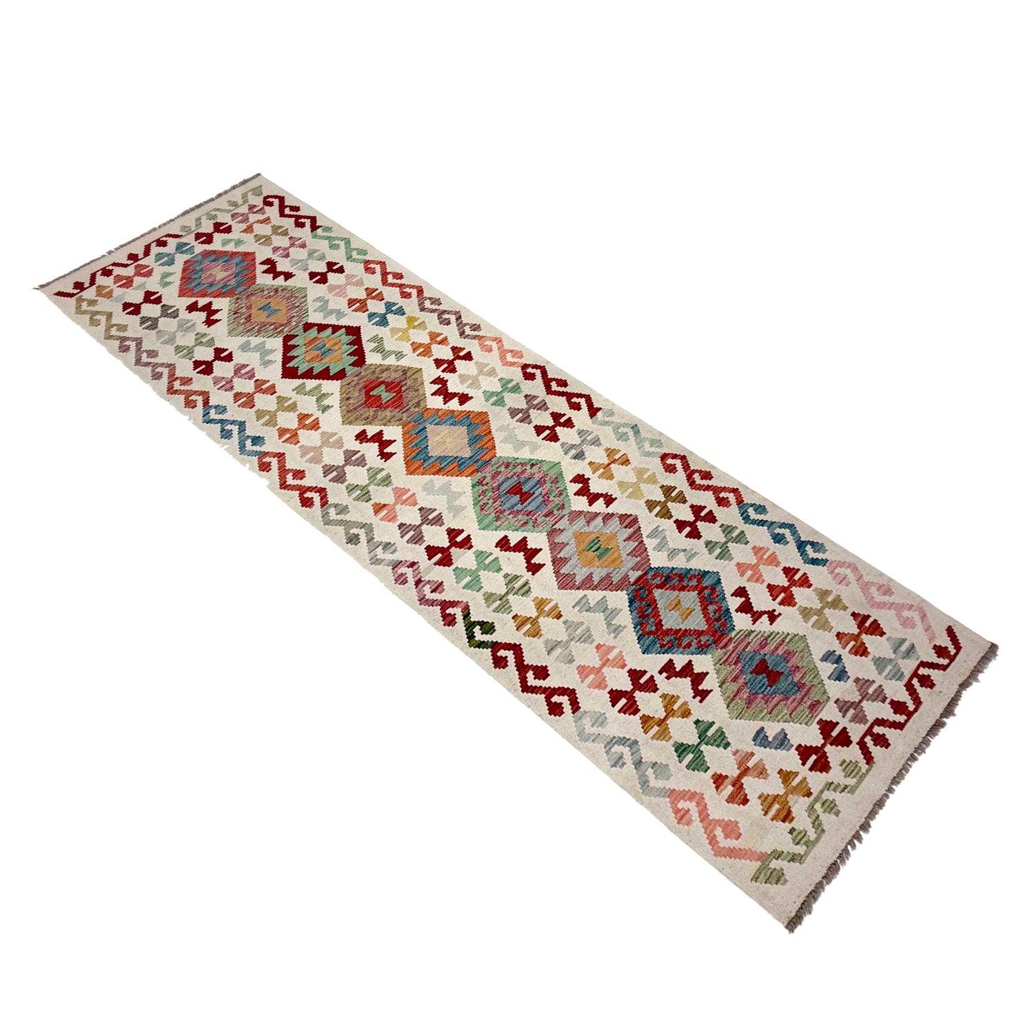 Handmade Turkish Design Wool Kilim Runner 2' 9" x 9' 7" ft / 83 x 293 cm - No. R38706