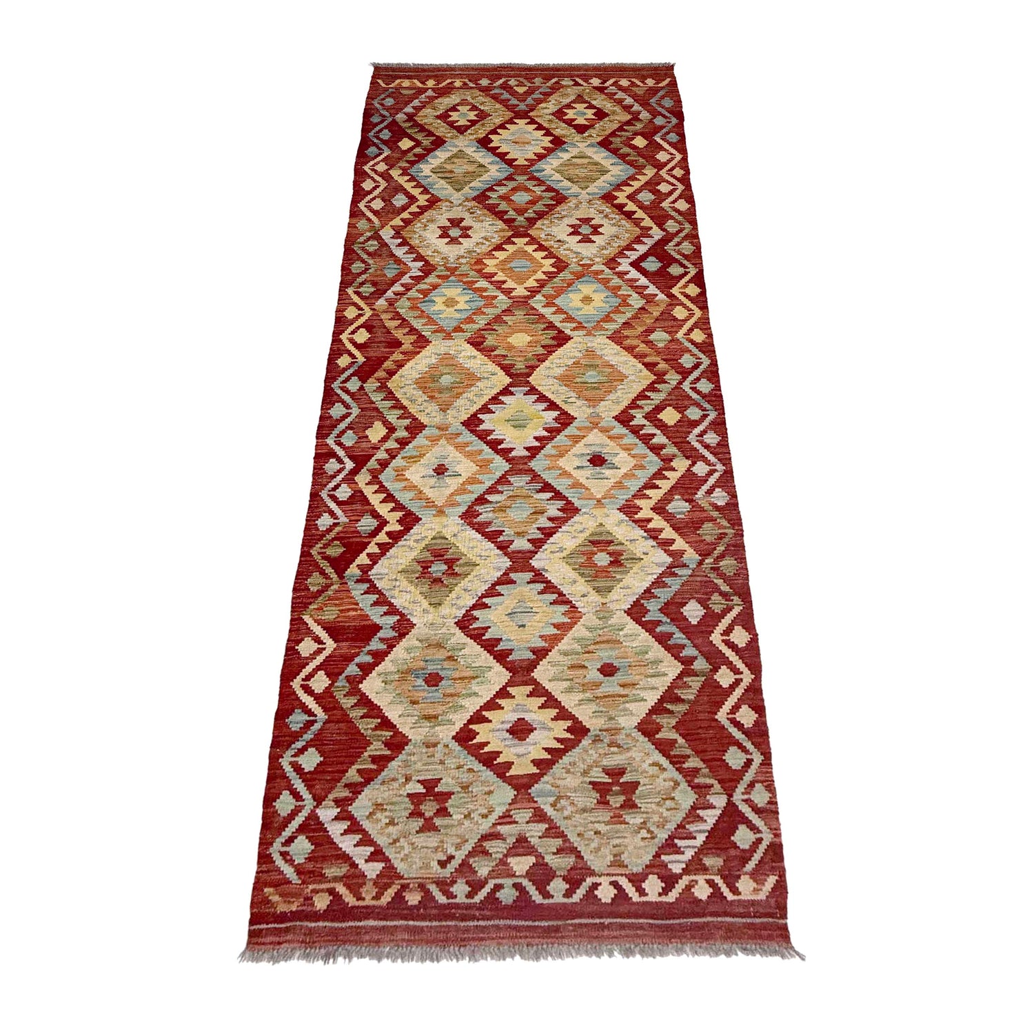 Hand Knotted Flatweave Kilim Runner 2' 9" x 9' 1" ft / 85 x 278 cm - No. R38708