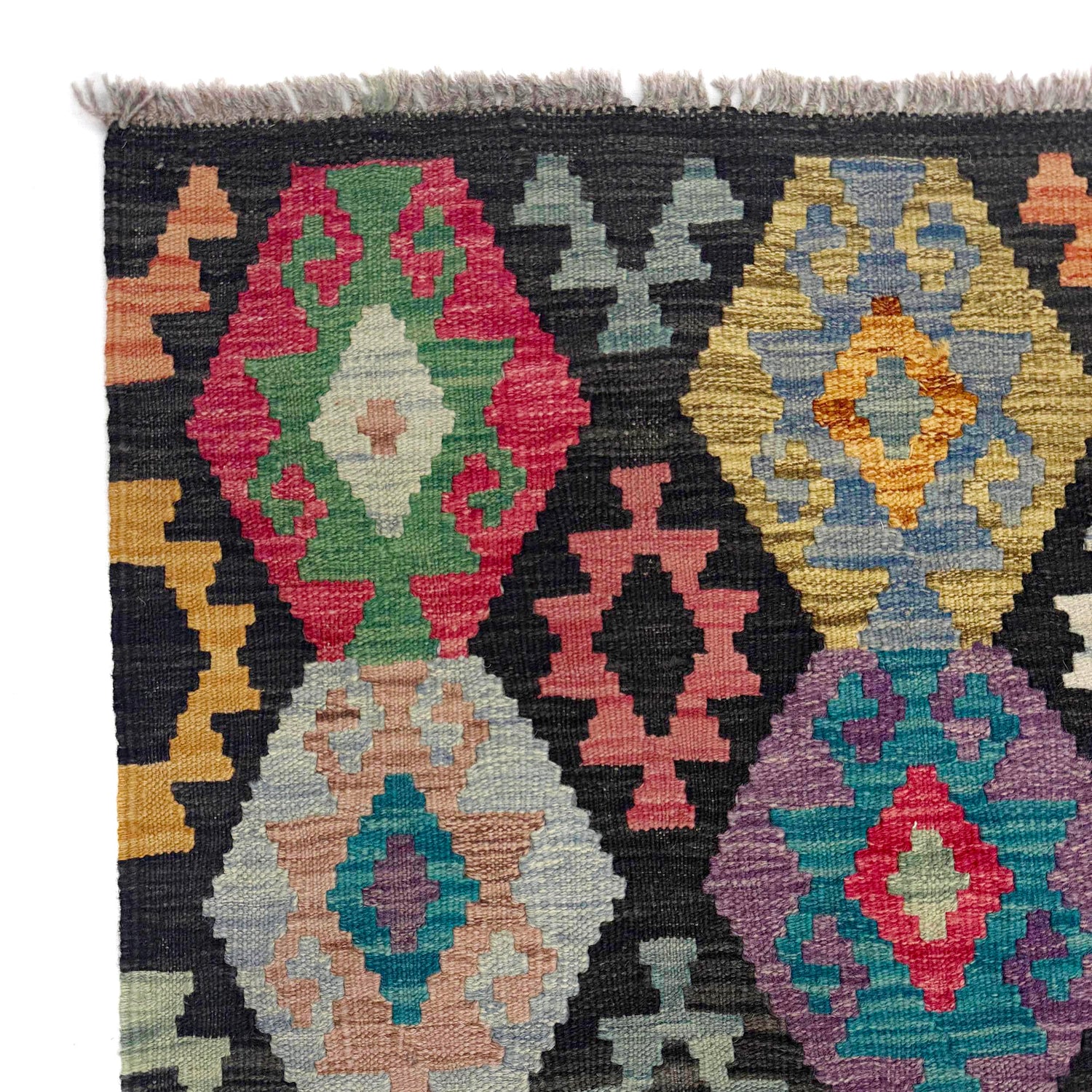 Handmade Afghan Vegetable Kilim 6' 7" x 9' 7" ft / 201 x 292 cm - No. R38710