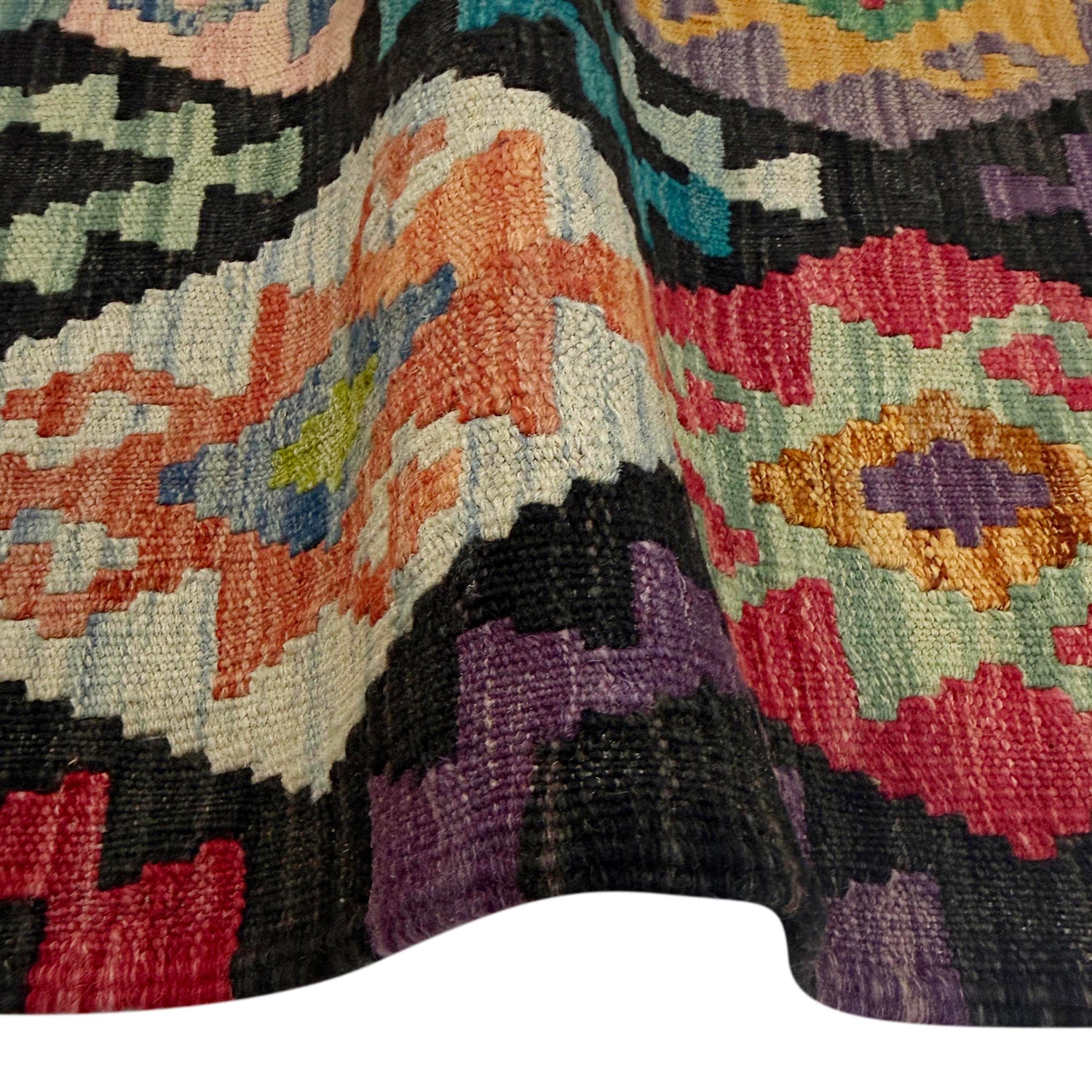 Handmade Afghan Vegetable Kilim 6' 7" x 9' 7" ft / 201 x 292 cm - No. R38710