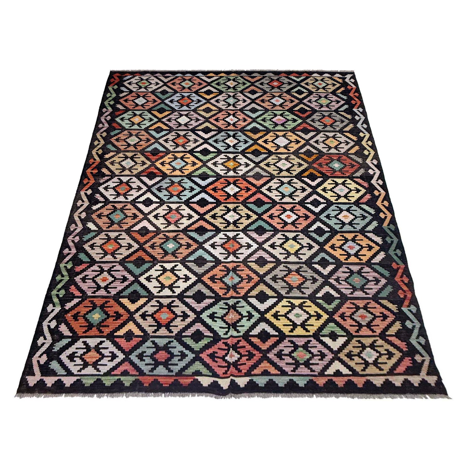 Handmade Vegetable Kilim 6' 4" x 9' 9" ft / 192 x 297 cm - No. R38714