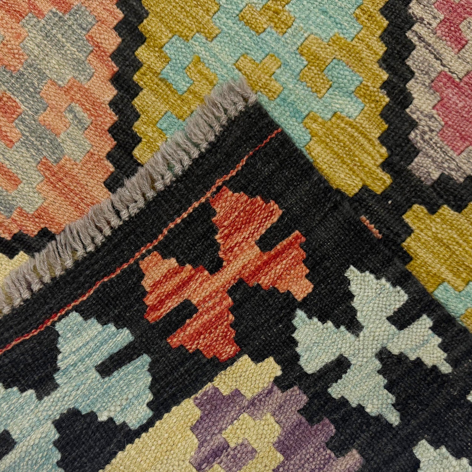 Hand Made Afghan Kilim Runner 2' 8" x 9' 7" ft / 81 x 292 cm - No. R38716