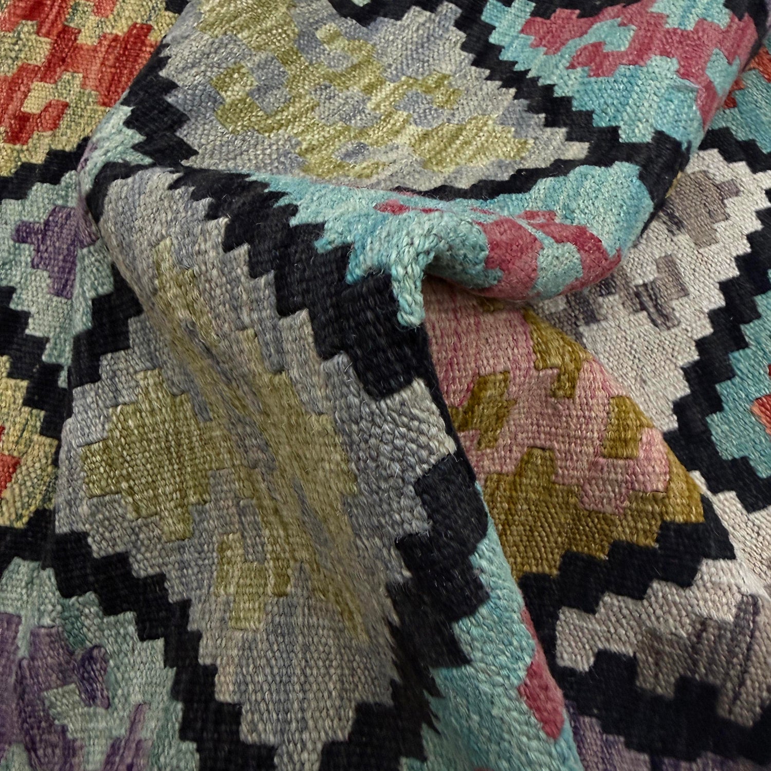 Hand Made Afghan Kilim Runner 2' 8" x 9' 7" ft / 81 x 292 cm - No. R38716