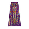 Hand Woven Wool Kelim Runner 2' 5" x 7' 10" ft / 73 x 238 cm - No. R38718