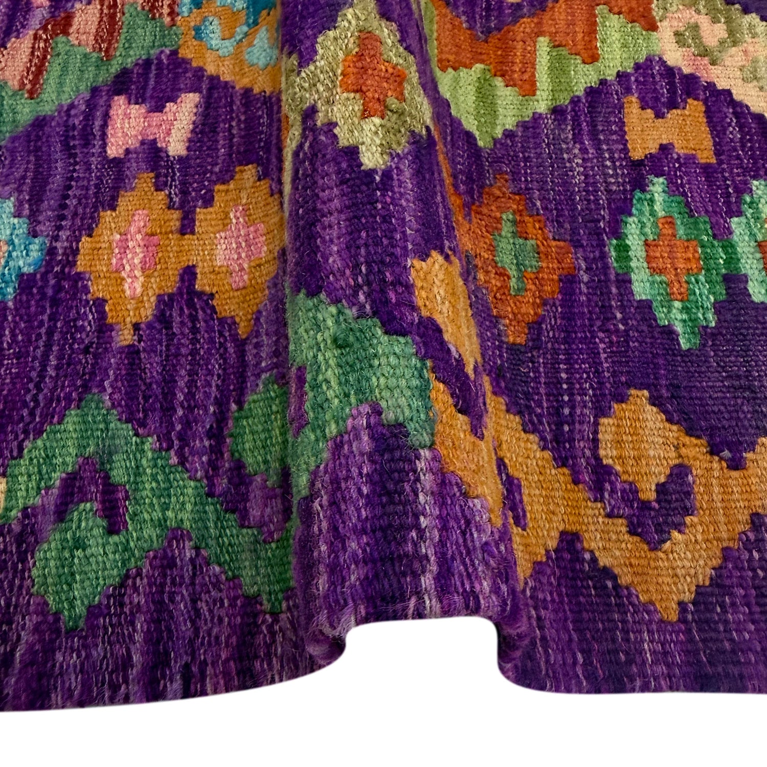 Hand Woven Wool Kelim Runner 2' 5" x 7' 10" ft / 73 x 238 cm - No. R38718