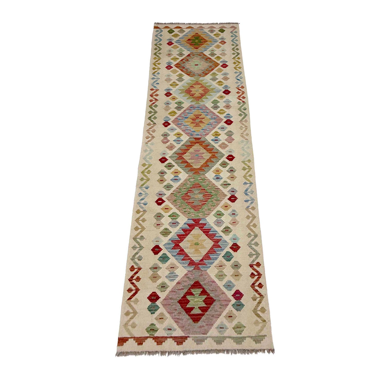 Handmade Vegetable Kilim Runner 2' 8" x 9' 9" ft / 81 x 298 cm - No. R38722