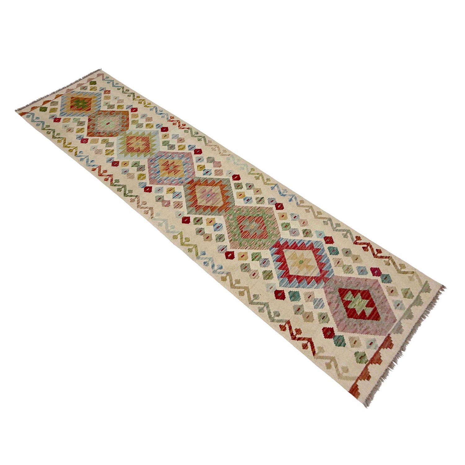 Handmade Vegetable Kilim Runner 2' 8" x 9' 9" ft / 81 x 298 cm - No. R38722