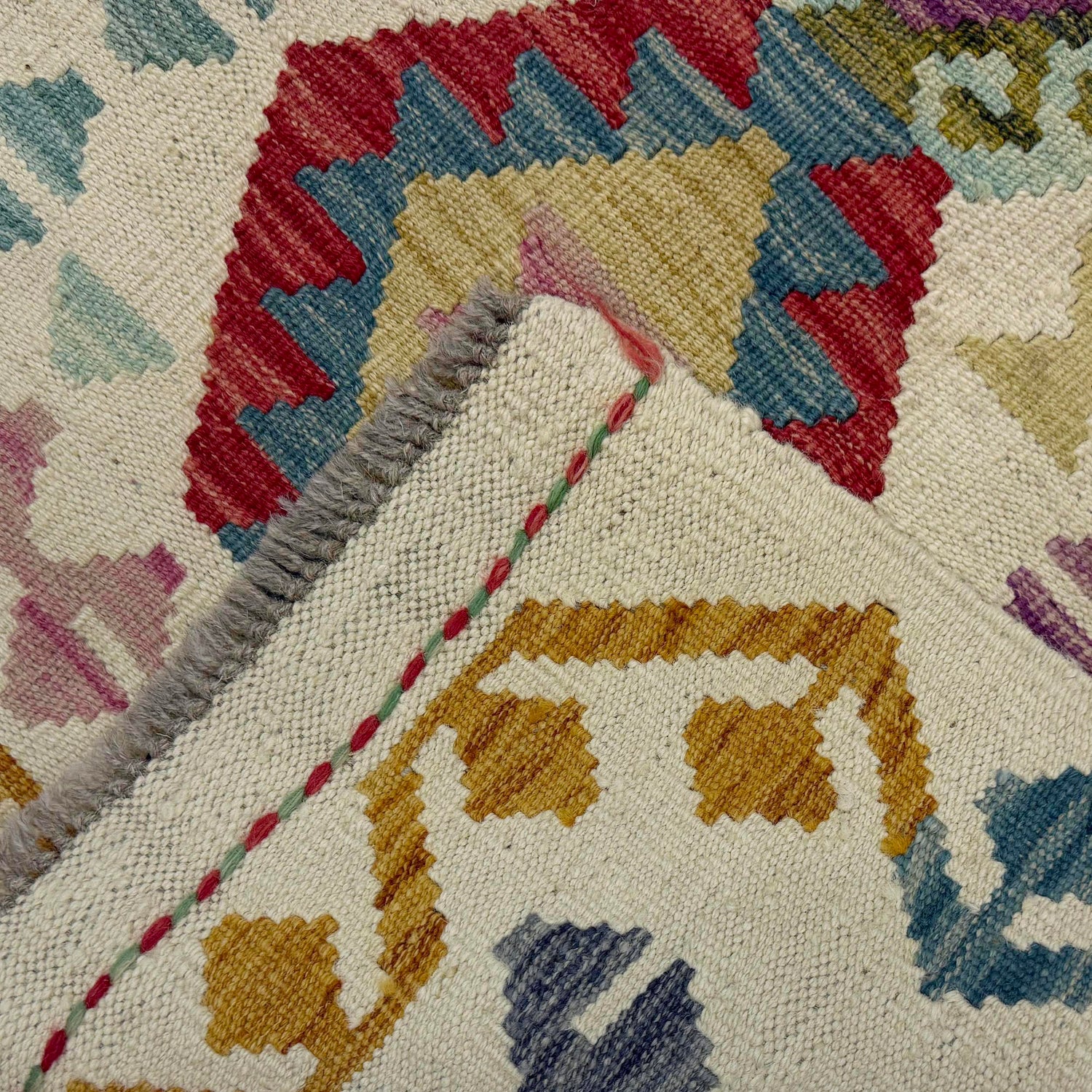 Hand Knotted Afghan Style Kilim Runner 2' 8" x 9' 4" ft / 81 x 285 cm - No. R38724
