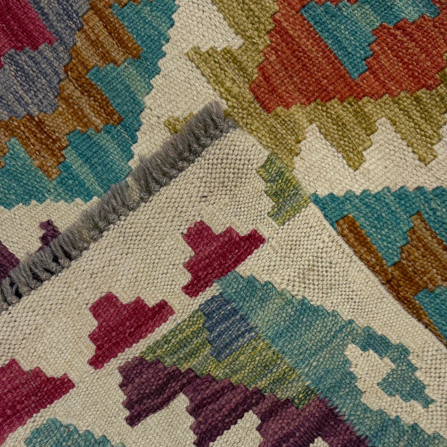 Hand Woven Wool Kelim Runner 2' 6" x 10' 1" ft / 76 x 308 cm - No. R38727